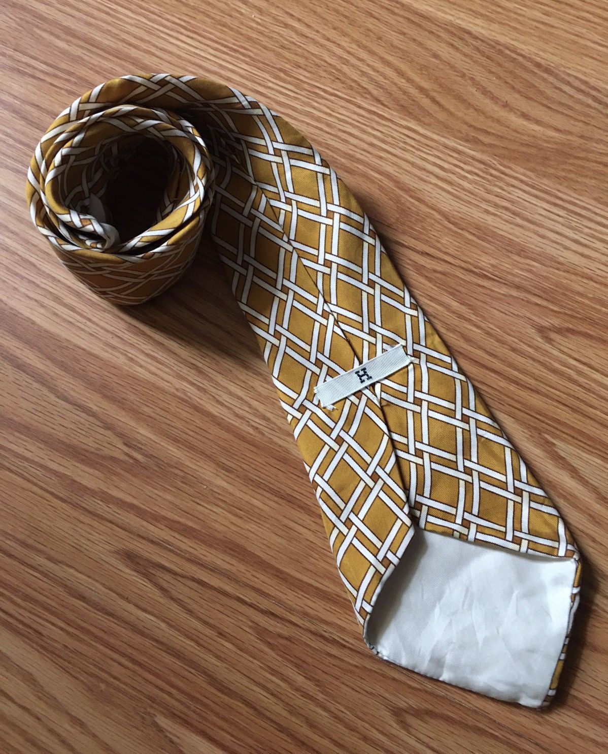 Hermes HERMES Paris Vintage Rhombus Pattern 363 EA Silk Mens Tie Size ONE SIZE - 3 Thumbnail