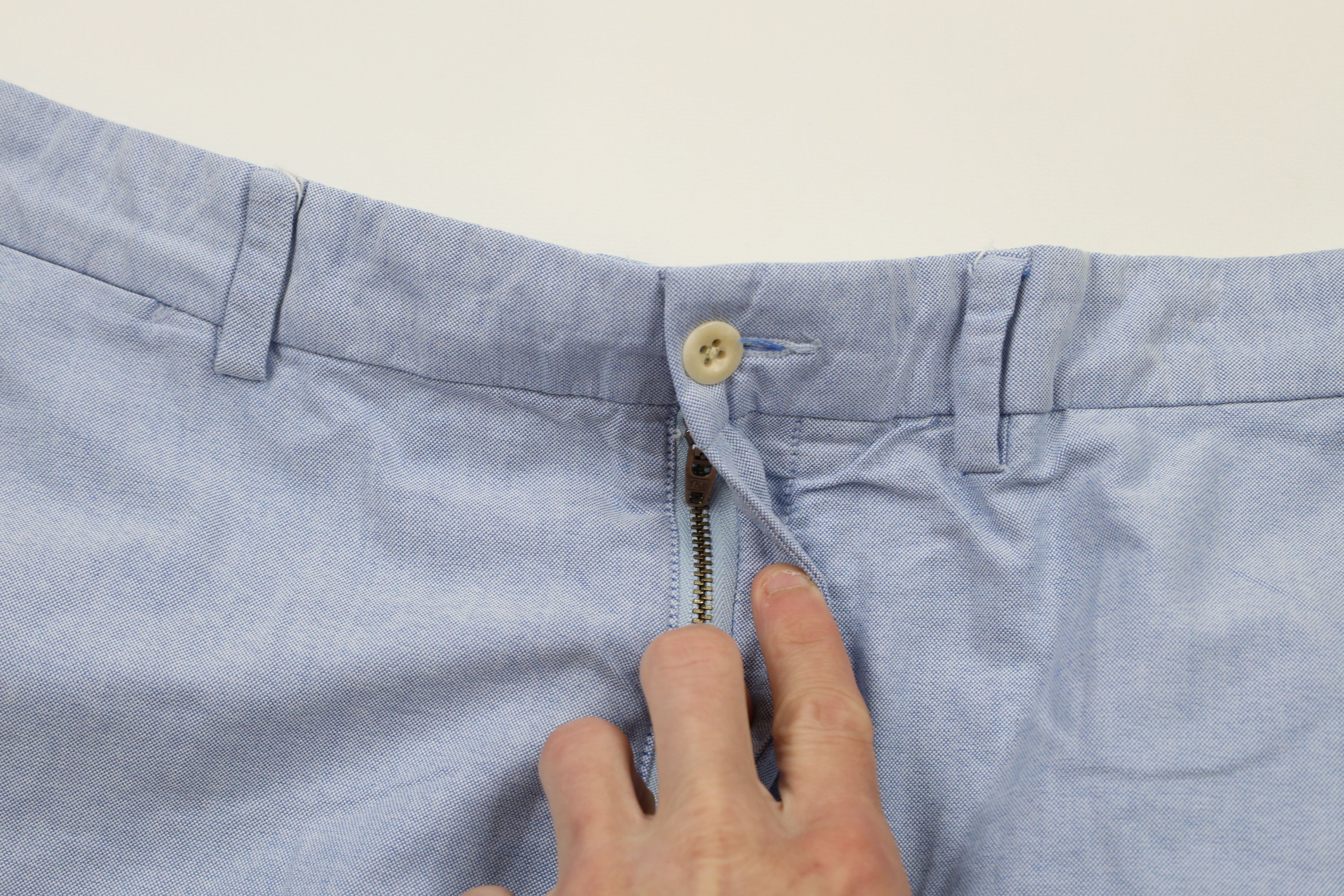 Ralph Lauren × Vintage Vintage 90s Ralph Lauren Front Above Knee Chino Shorts Blue Size US 36 / EU 52 - 5 Thumbnail