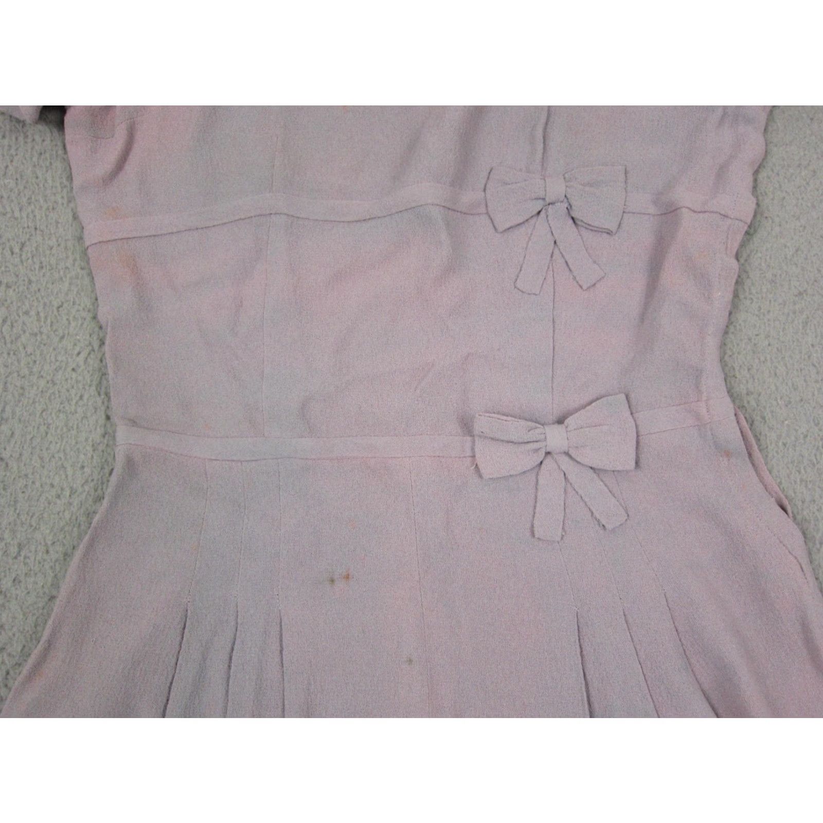 Vintage VINTAGE Ture Purple Bow Crepe Dress Womens 2XS 40s A-Line Short Sleeve Weddings Parties 40s Womens Size XXS / US 00 / IT 34 - 4 Thumbnail