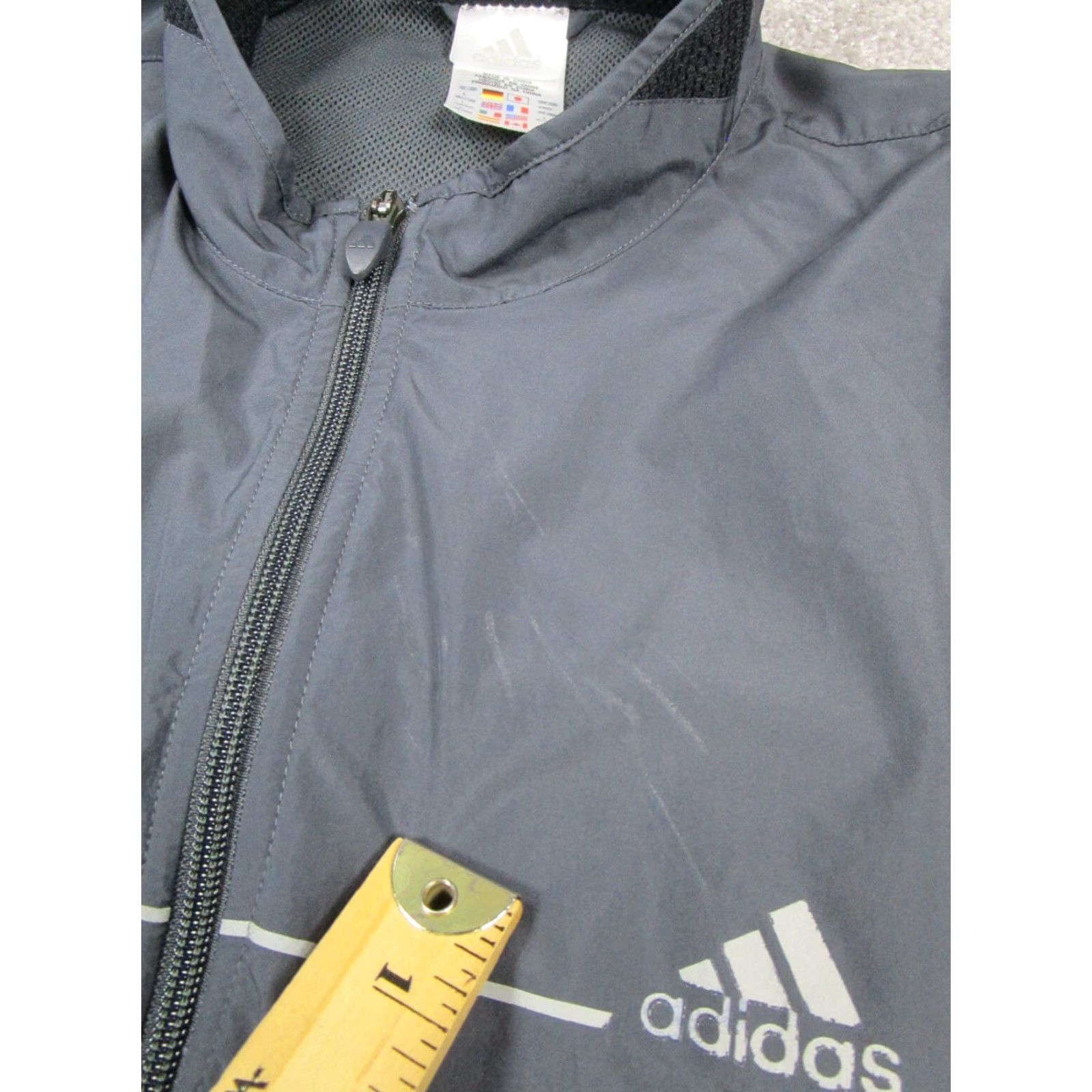 Adidas Adidas Jacket Mens Large Gray Running ClimaProof Full Zip Track Jacket Mens L Gray Adidas Full Zip Track Jacket Size US L / EU 52-54 / 3 - 6 Thumbnail