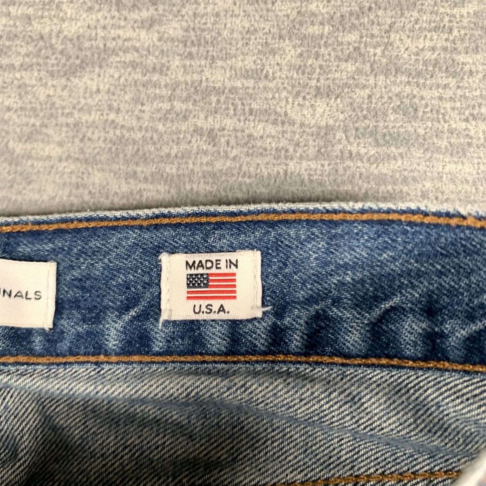 RE/DONE VINTAGE RE/DONE Jeans Womens 25 Blue Medium Wash High Rise Ankle Crop Raw Hem USA Size 42" / US 20 - 6 Thumbnail