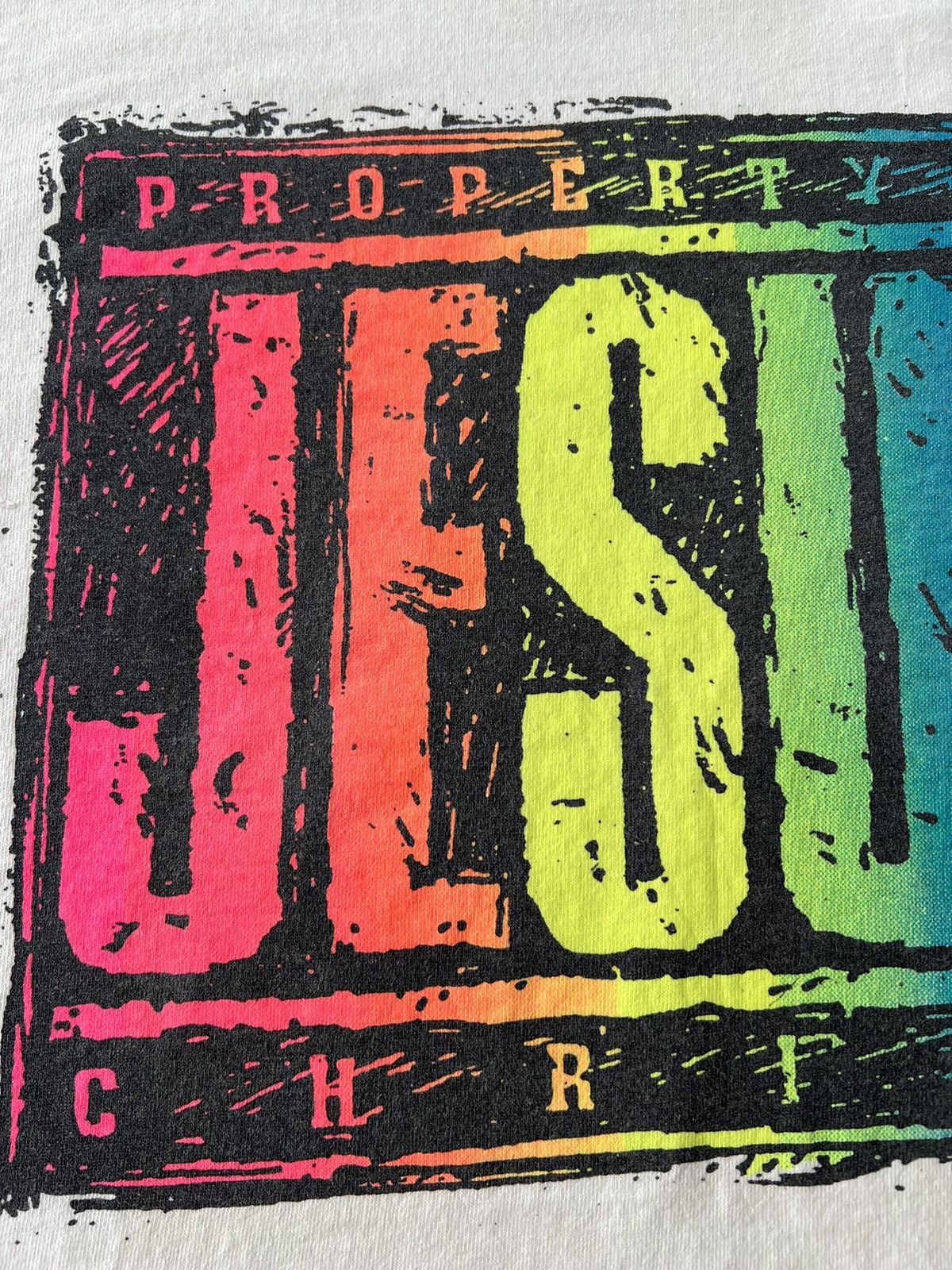 Vintage Vintage 90s Property of Jesus Christ White T-shirt Size US L / EU 52-54 / 3 - 4 Thumbnail