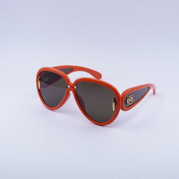 Loewe Loewe LW40132I 42E Sunglasses Shiny Orange Aviator Frame Size ONE SIZE - 3 Thumbnail