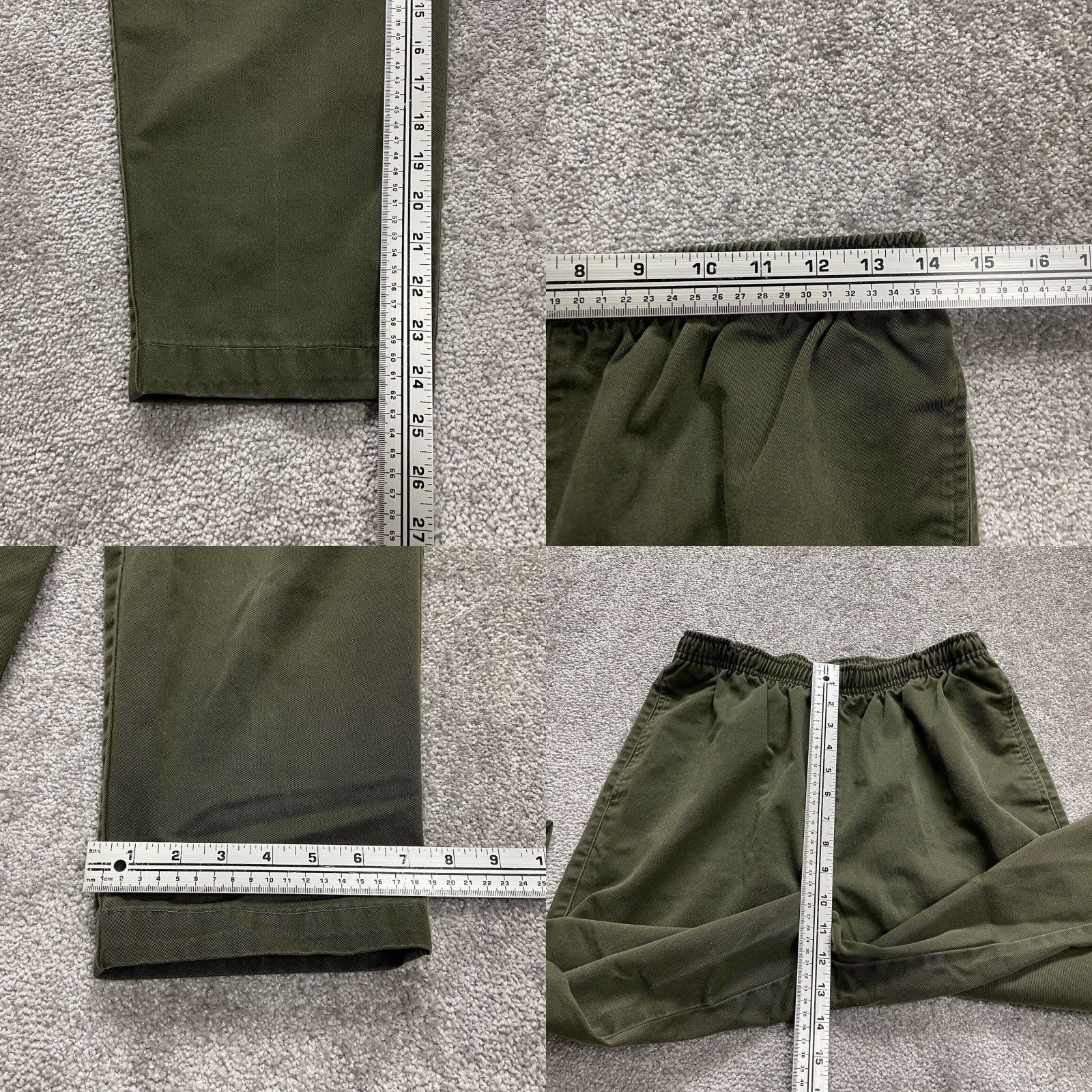 Lands' End Lands' End Chino Pants Womens 10P Petite Army Green Elastic Waist Straight 28x24 Army Classic Womens Size 32" / US 10 / IT 46 - 8 Thumbnail