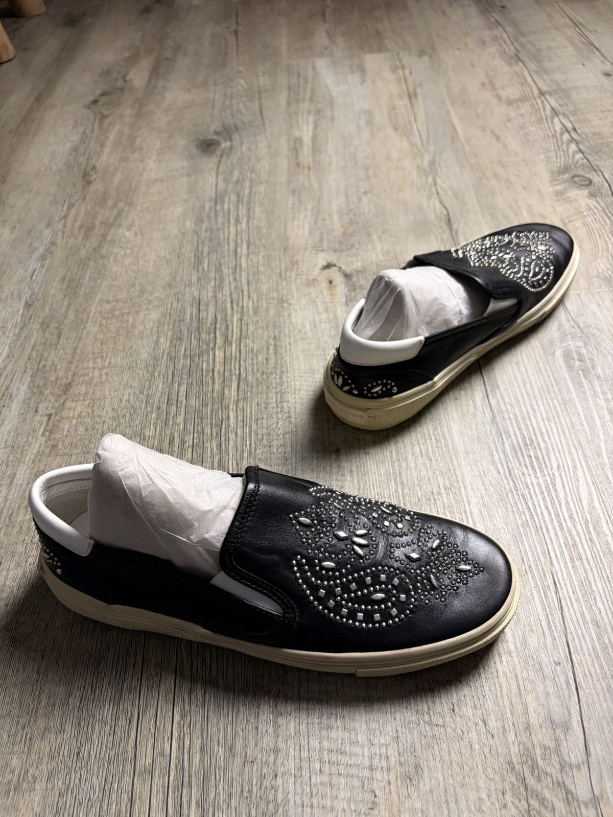 Saint Laurent Paris Saint Laurent Studded Leather Slip-On Sneakers - Size 37 Size US 7 / IT 37 - 1 Thumbnail