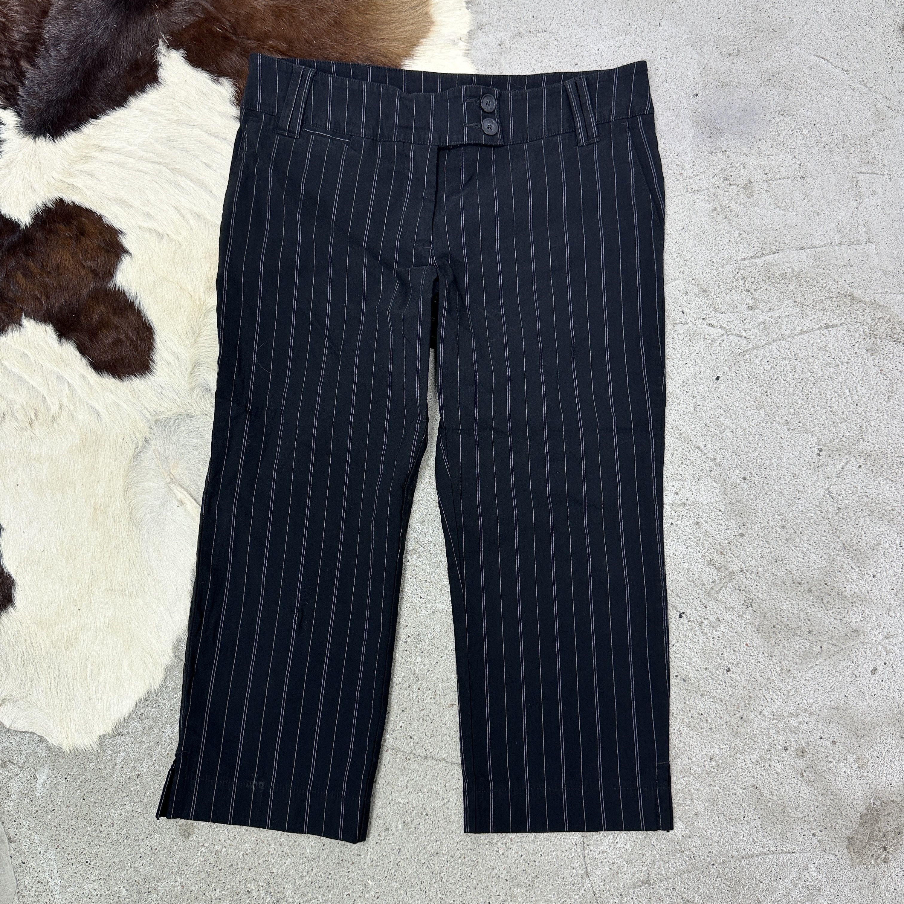 Vintage Vintage Avant Garde Opium Capri Pinstripe 00s Shorts Size 25" / US 0 / IT 36 - 5 Thumbnail