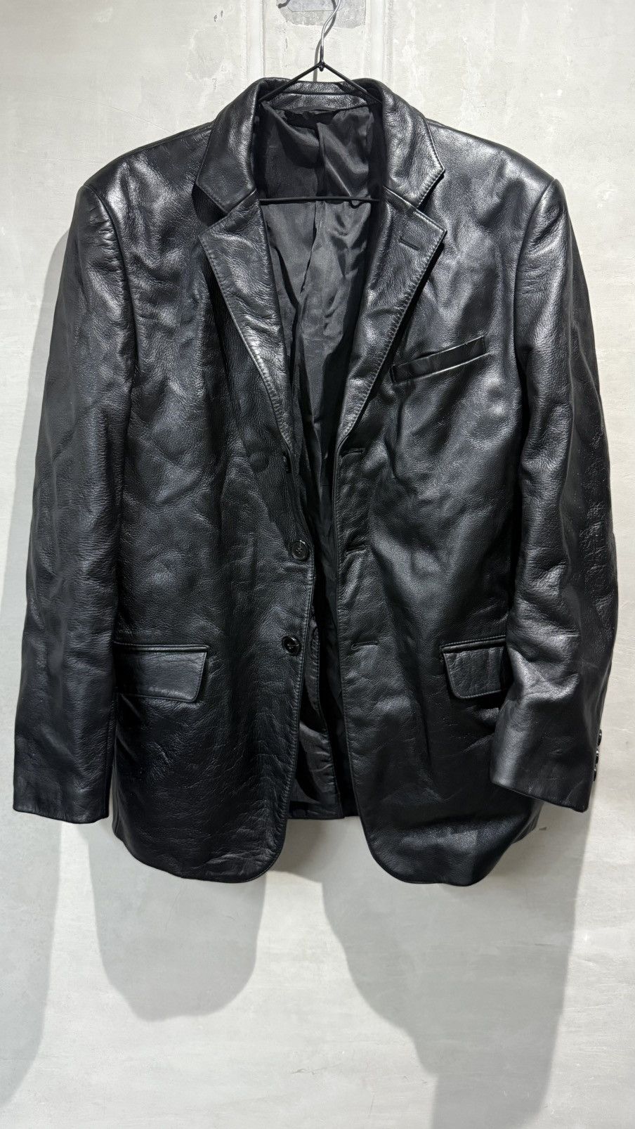 Yohji Yamamoto Vintage Yohji Yamamoto Leather Jacket Size US L / EU 52-54 / 3 - 2 Thumbnail