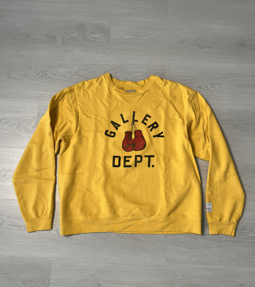 Gallery Dept. Gallery Dept Boxing Merch Sweatshirt In Yellow Size US XXL / EU 58 / 5 - 1 Thumbnail