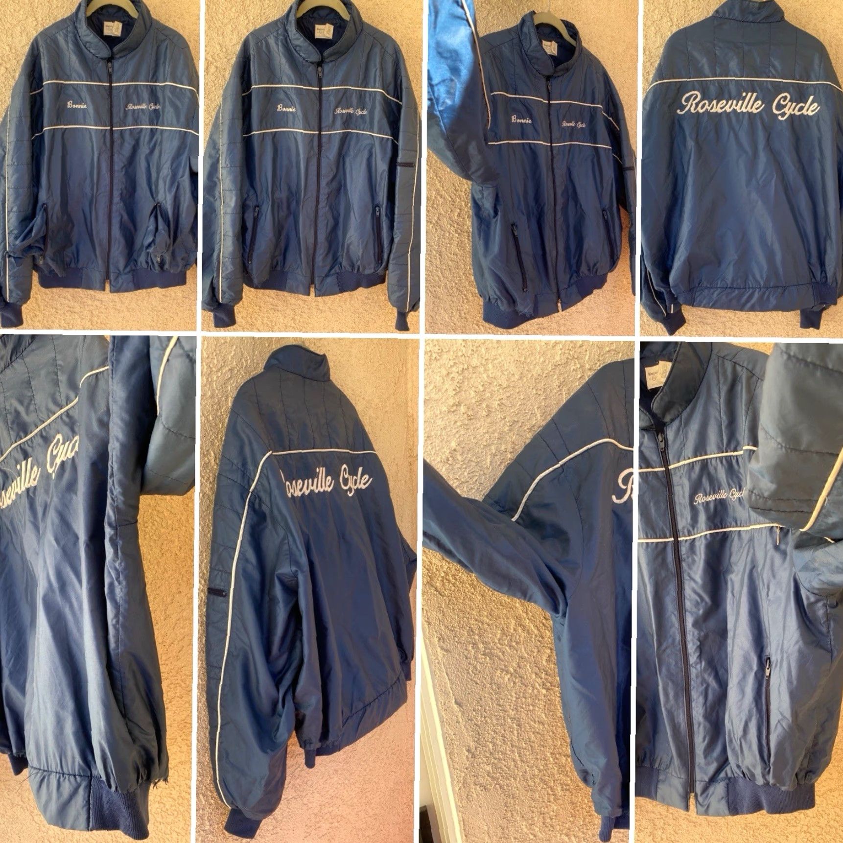 Vintage VINTAGE King Louie Pro Fit Windbreaker Jacket 2XL USA Union Made Men Blue Nylon Full Zip Roseville Cycle Bonnie Size US XXL / EU 58 / 5 - 3 Thumbnail
