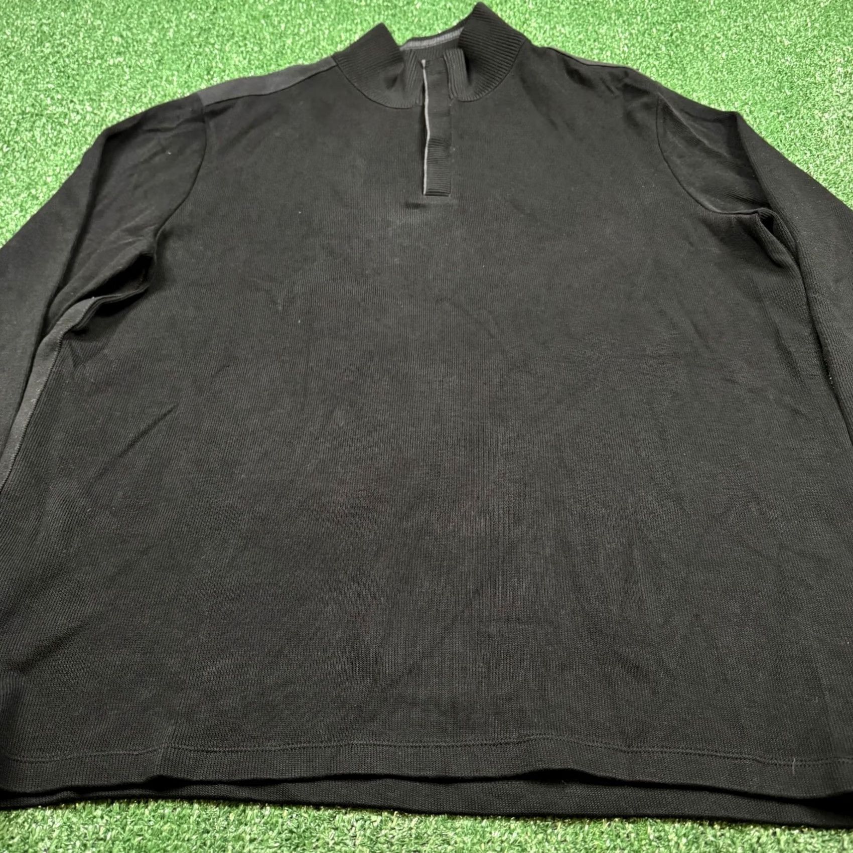 Hugo Boss Hugo Boss Sweatshirt Mens XL Black Pullover Snap Stretch Logo Knit Cotton Pullover Regular Long Sleeve Body Mens Size US XL / EU 56 / 4 - 2 Thumbnail