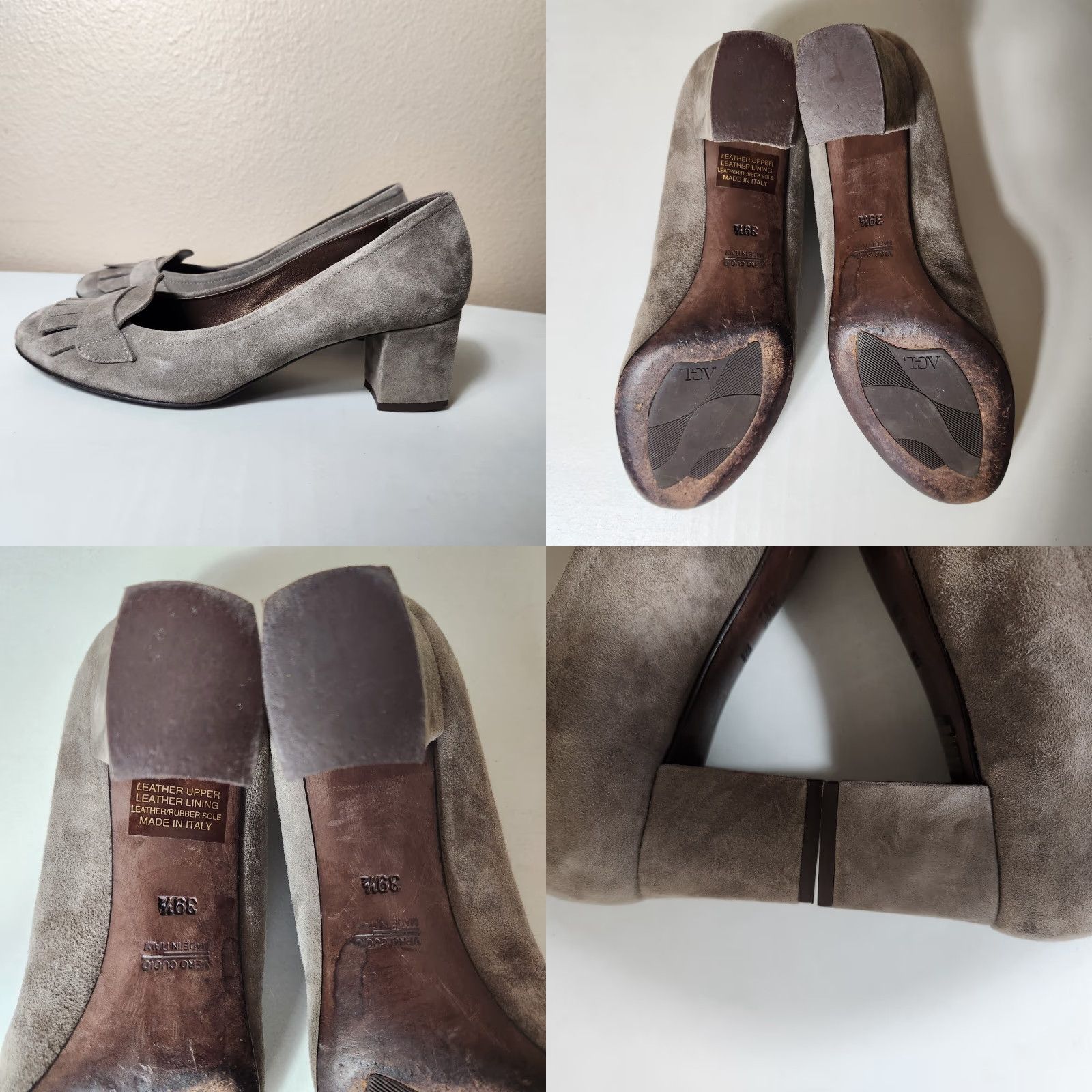 AGL AGL Attilio Giusti Leombruni Tan Fringe/Kiltie Suede Loafer Pumps - Size 39.5/9 Womens Pump Block Heel Mid 2" Tan Suede Size US 9 / IT 39 - 8 Thumbnail