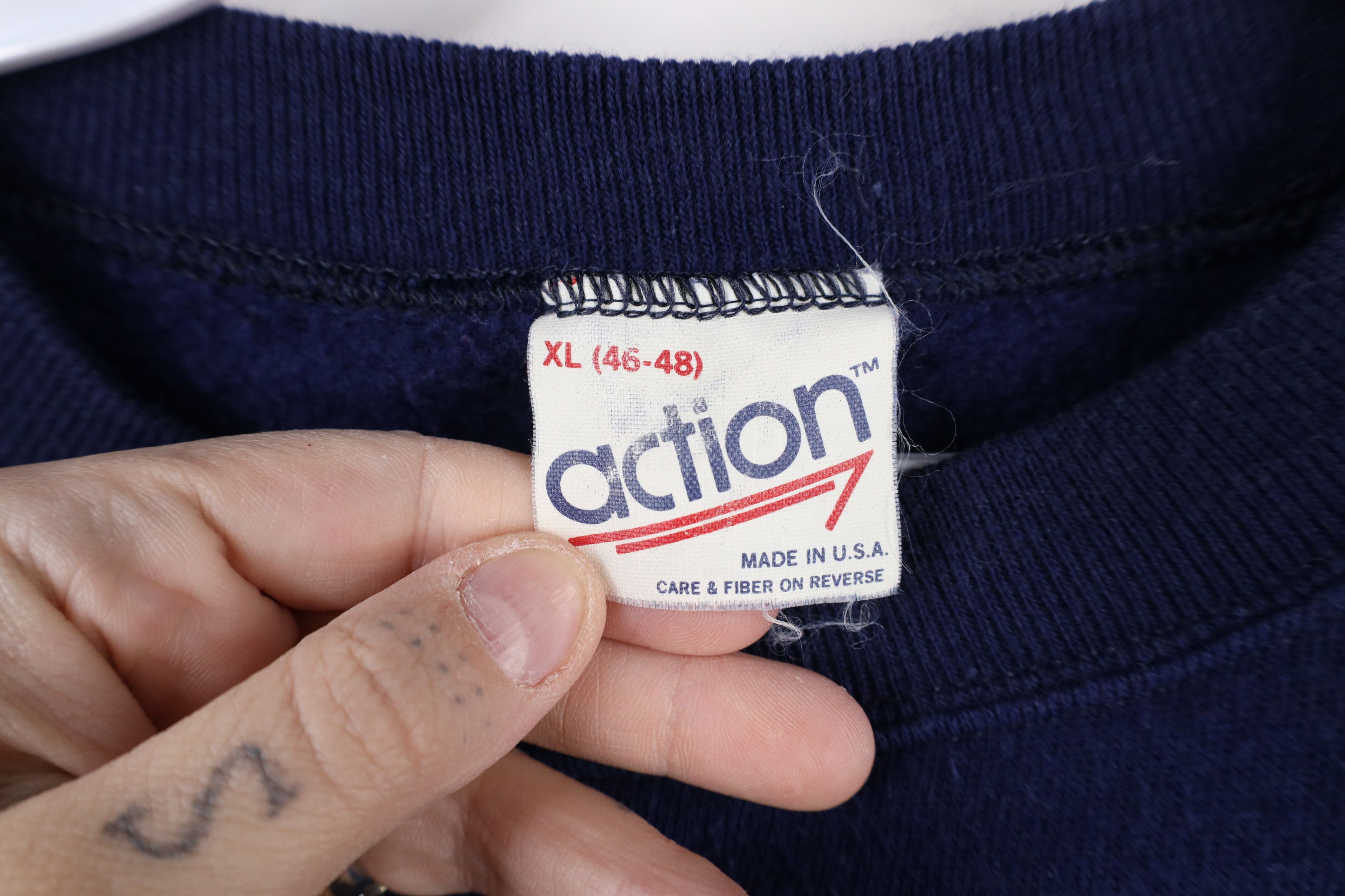 Vintage Vintage 70s 80s Streetwear Crewneck Sweatshirt Blue USA Size XL / US 12-14 / IT 48-50 - 5 Thumbnail