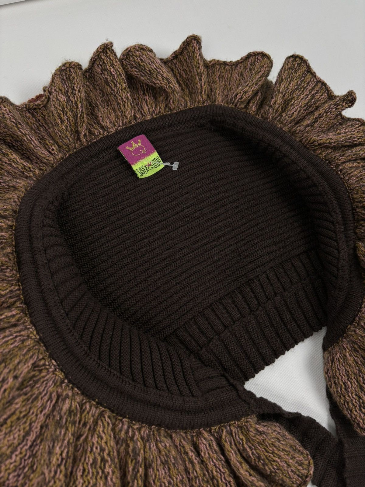 Cop Copine SAVE THE QUEEN Wool Knit Shawl Cardigan Crop Bolero Sweater Size XL / US 12-14 / IT 48-50 - 13 Thumbnail