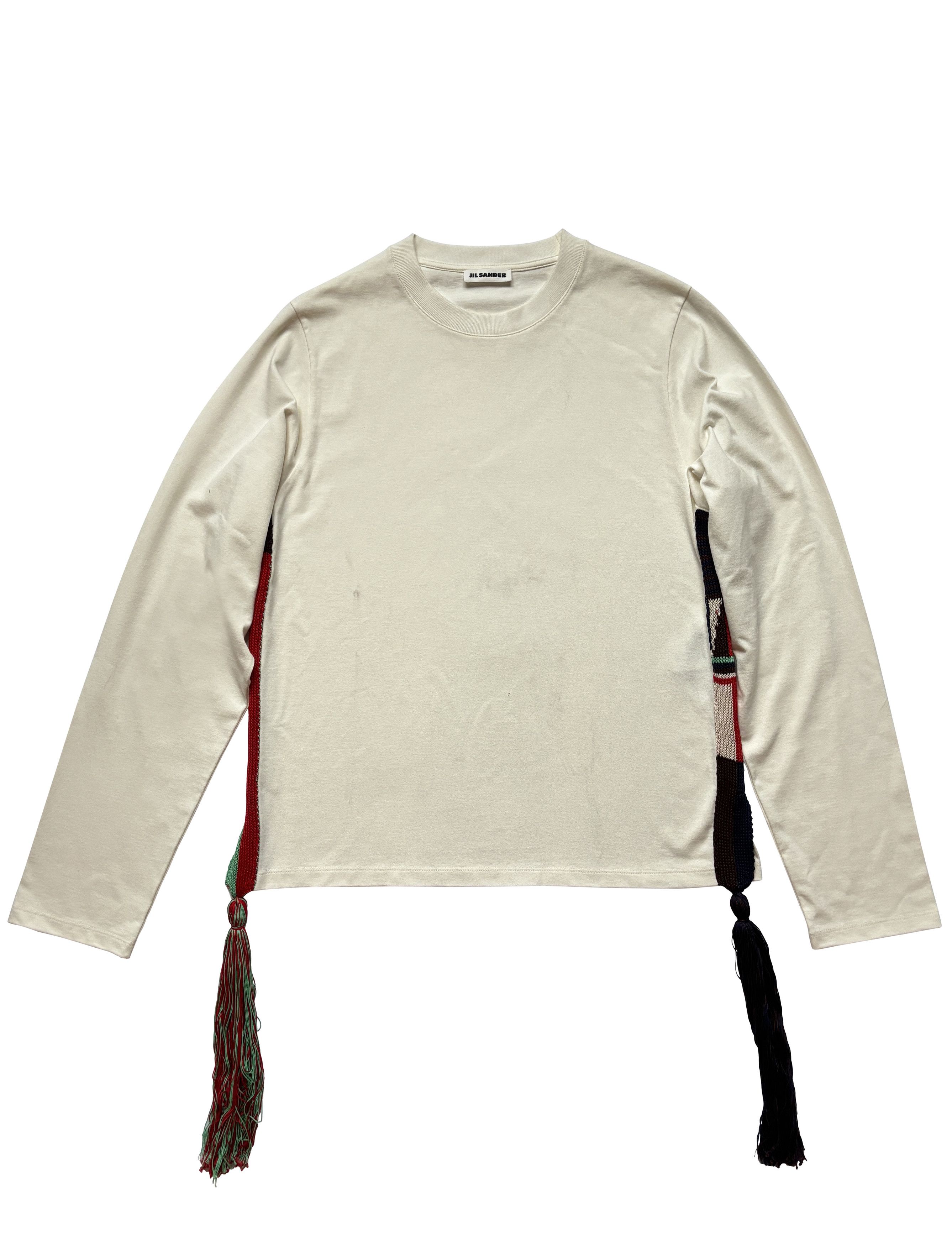 Jil Sander ⚡️QUICK SALE⚡️2019 Jil Sander Cream Top with Woven Tassels Size US L / EU 52-54 / 3 - 1 Thumbnail