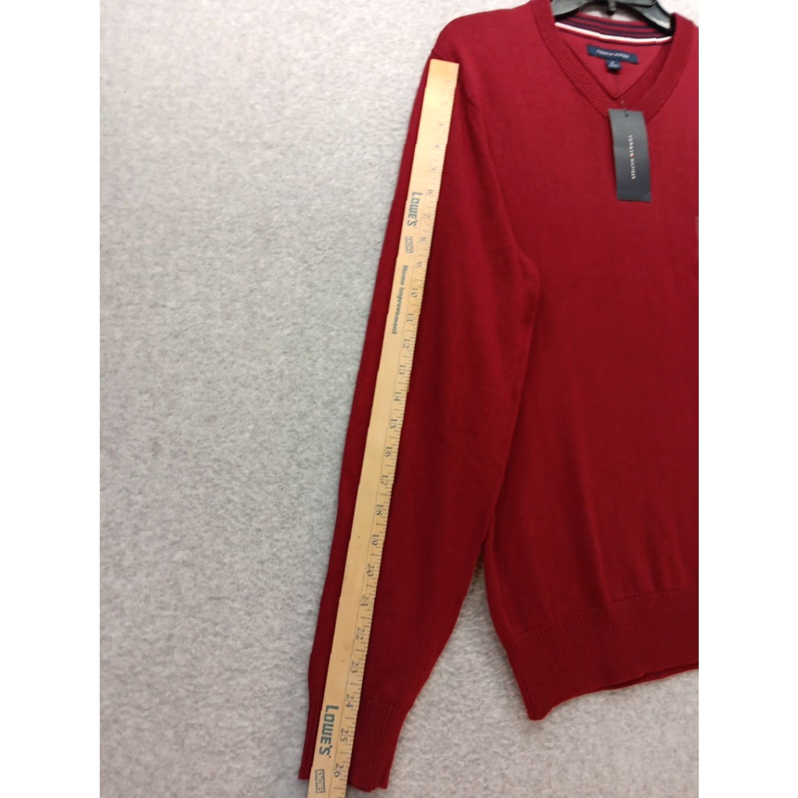 Tommy Hilfiger Tommy Hilfiger Sweater Men M Red Logo V-Neck NWT Signature Pullover Cotton Size US M / EU 48-50 / 2 - 7 Thumbnail