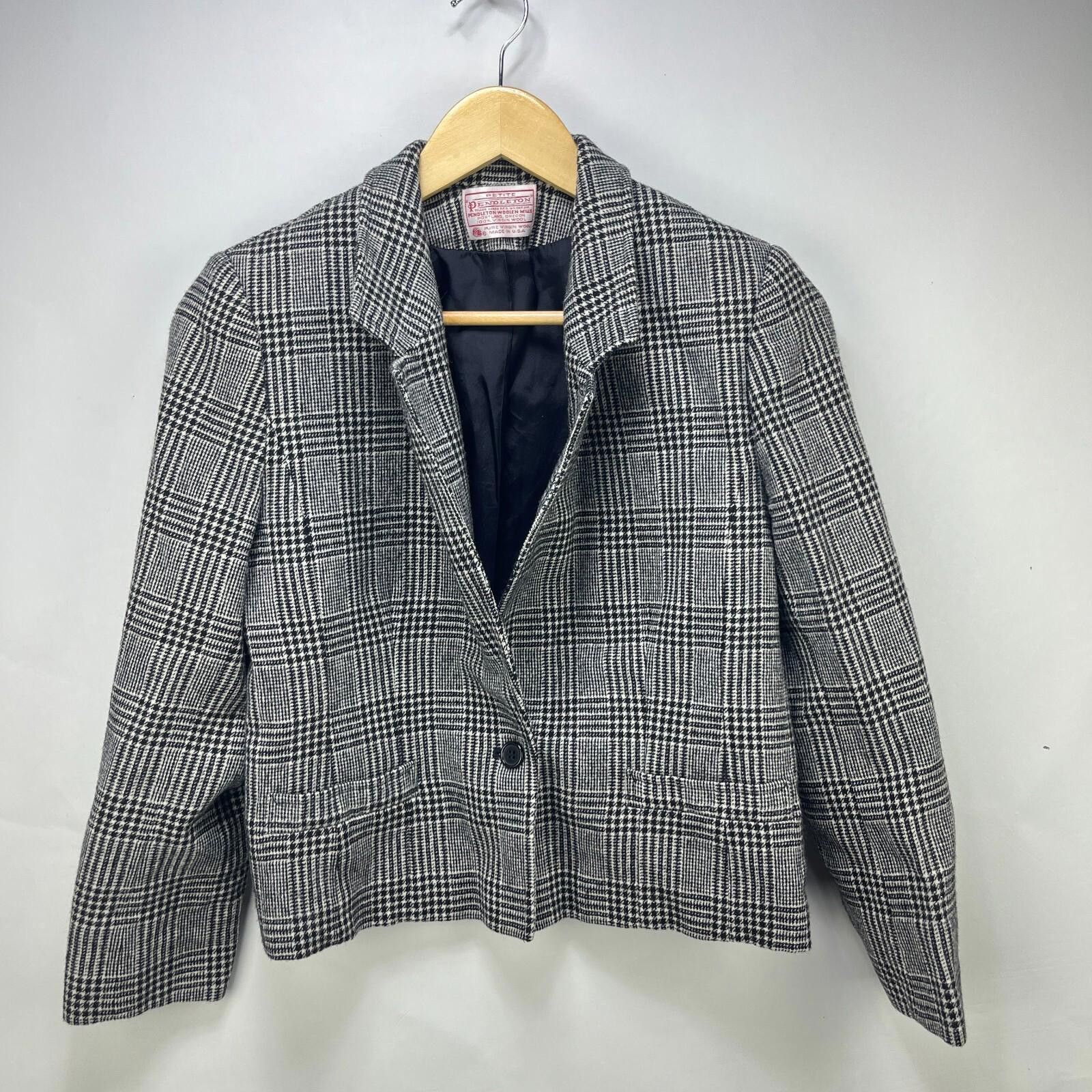 Pendleton Vintage Pendleton Blazer Womens Petite Petite Small Plaid Size M / US 6-8 / IT 42-44 - 1 Thumbnail