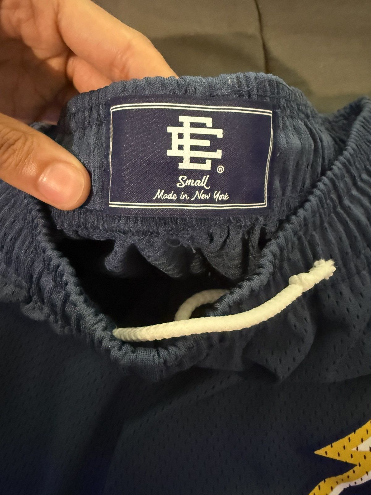 Eric Emanuel EE Basic Short - BOLTS (Navy/Yellow & white) SS25 Size US 28 / EU 44 - 4 Thumbnail