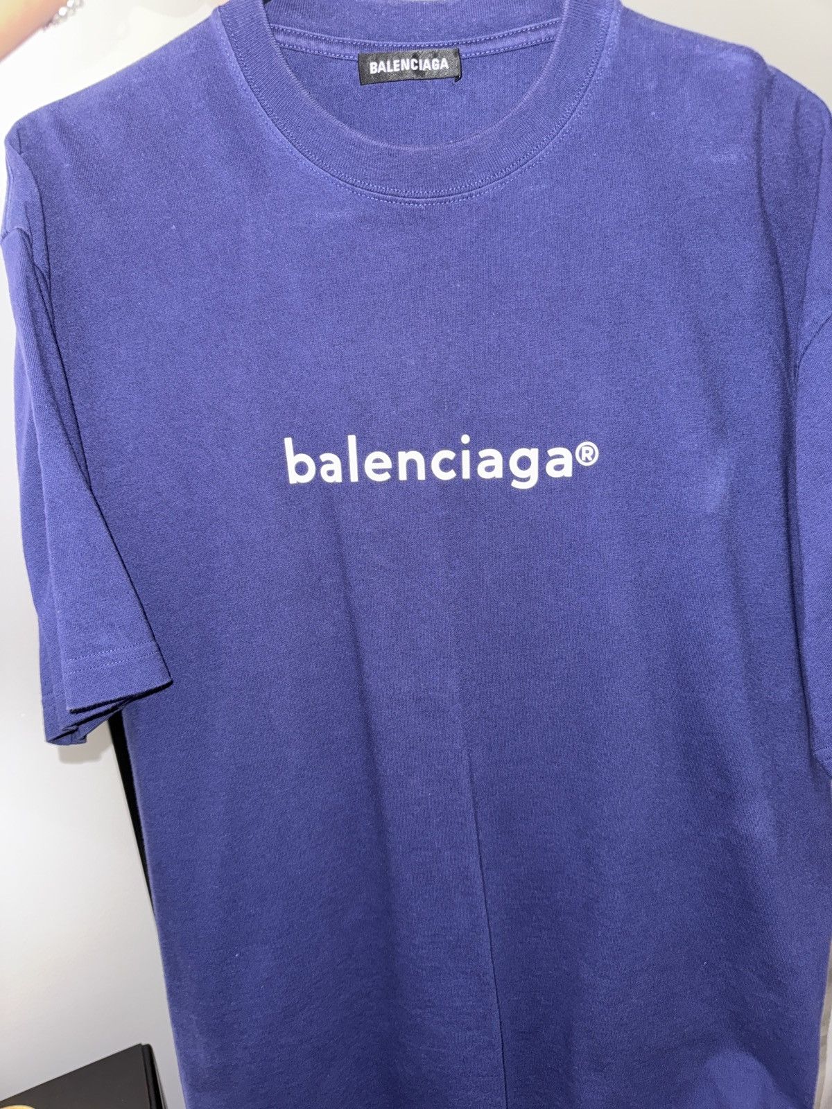 Balenciaga Balenciaga Logo Tee Blue Size US S / EU 44-46 / 1 - 2 Thumbnail