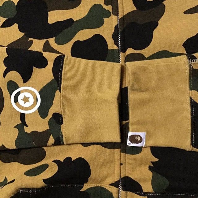 Bape BAPE 1st camo yellow shark full zip hoodie a bathing ape Size US L / EU 52-54 / 3 - 6 Thumbnail