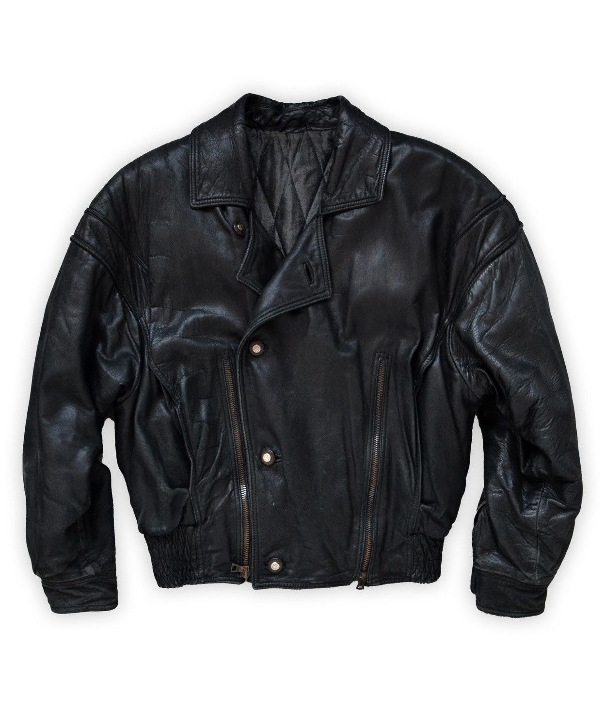 Ruffo Research RUFFO Leather Jacket Black Bomber Vintage 90s RAF SIMONS Size US M / EU 48-50 / 2 - 2 Thumbnail
