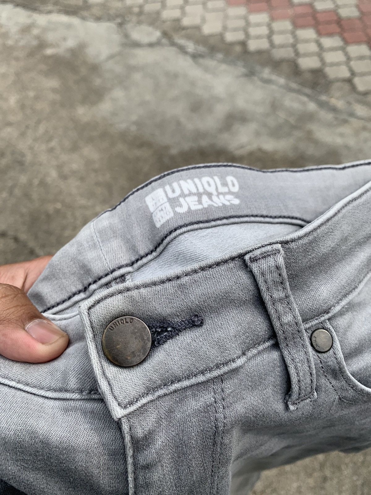 Japanese Brand Steals! Uniqlo Jeans Grey Denim Skinny Fit Size US 30 / EU 46 - 11 Thumbnail