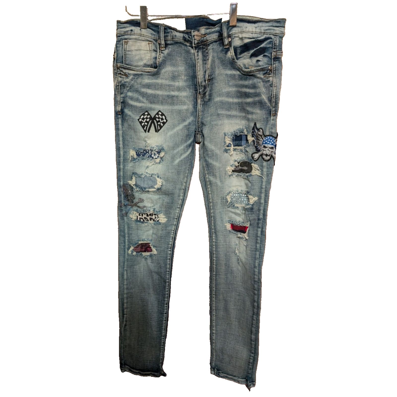 Other Men's Jeans Y2K Grunge Size 36x33 Patch Skate Street Size US 36 / EU 52 - 1 Thumbnail