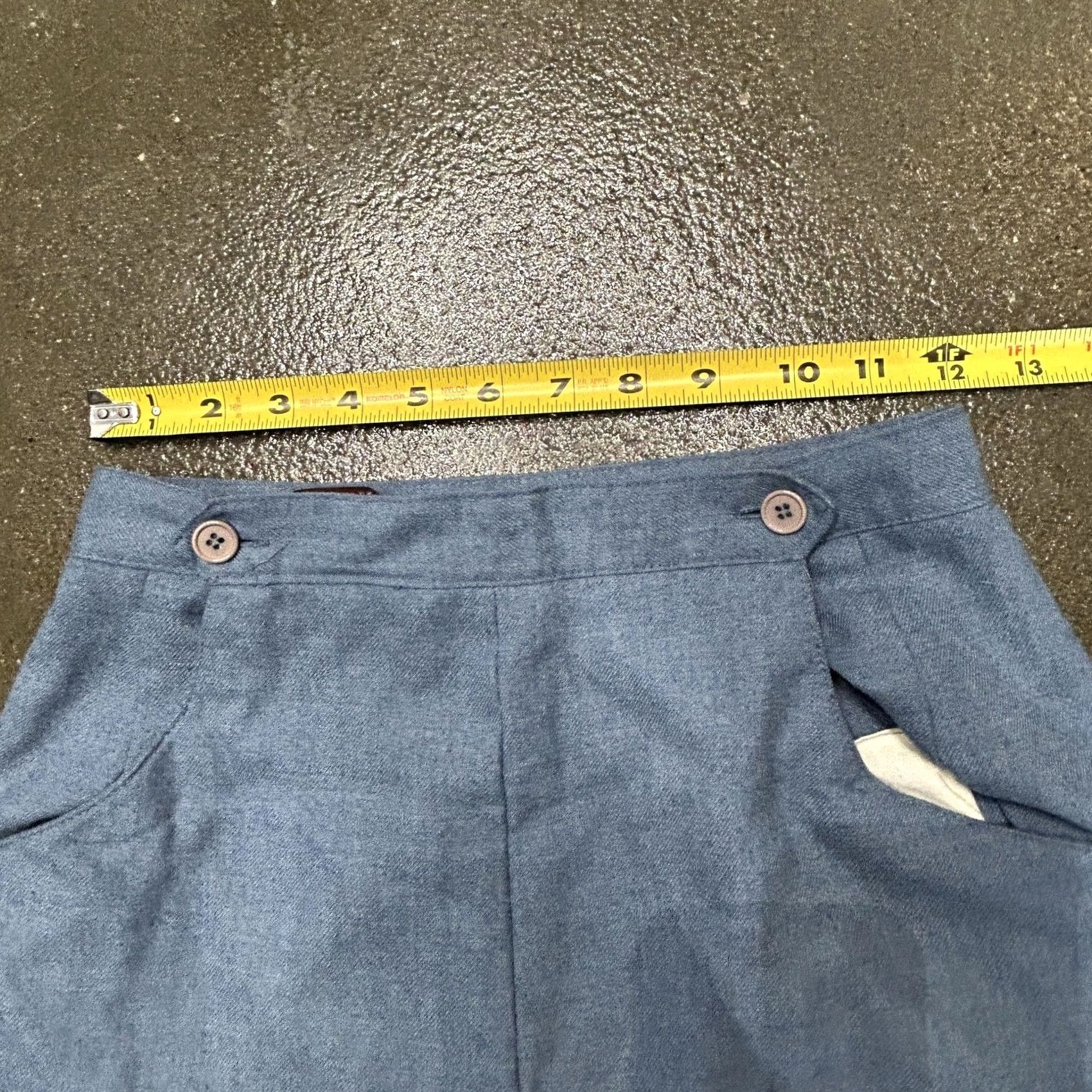 Vintage VINTAGE Jean Nicole Pants Womens 7 Blue Twill High Waist Straight Leg Buttons Pants Women Blue 90s Business Casual Mens Womens Boys Girls Size 28" / US 6 / IT 42 - 4 Thumbnail