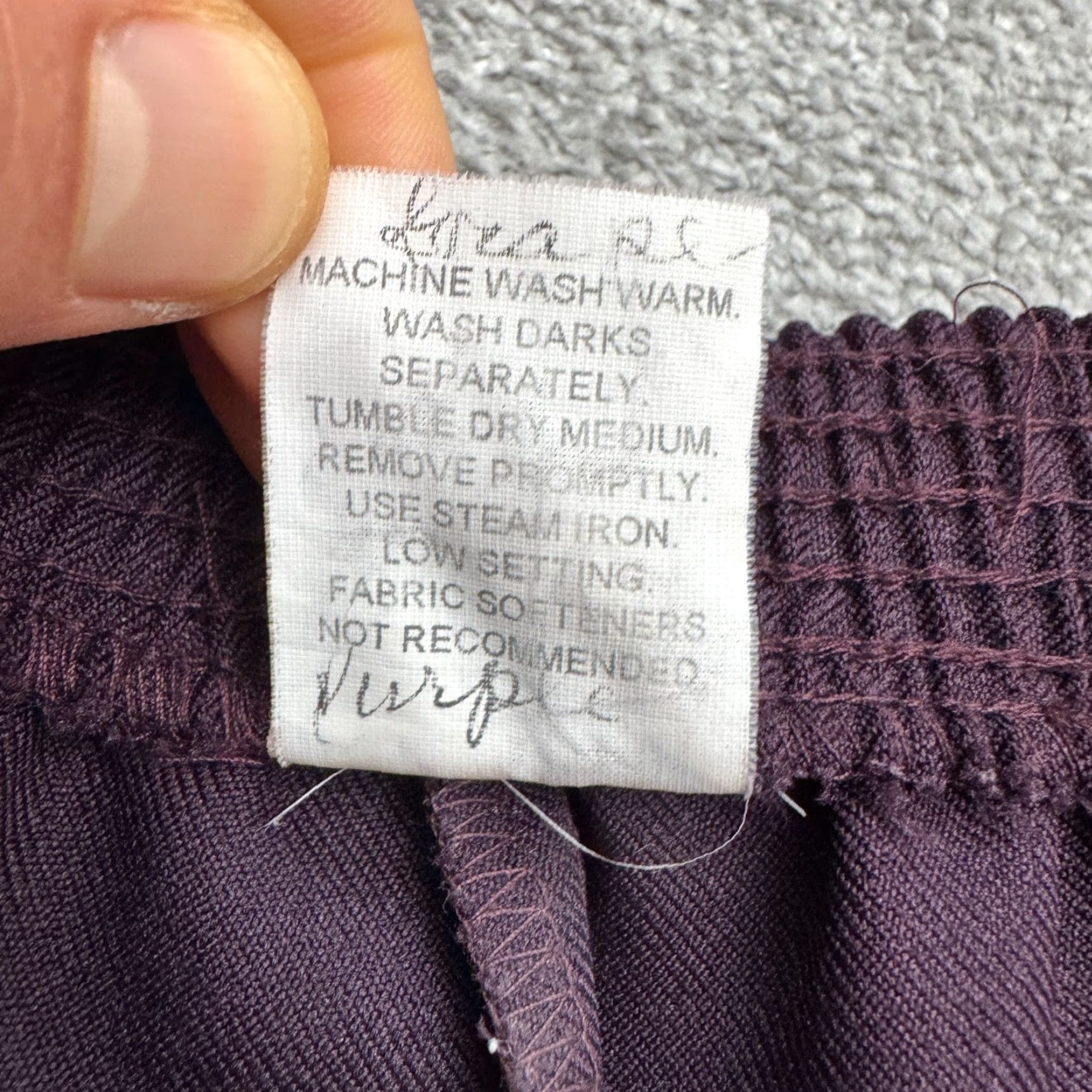 Vintage BonWorth Womens Large Petite Pull On Cropped Dress Pants Purple Elastic Size 36" / US 14 / IT 50 - 7 Thumbnail