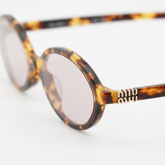Miu Miu Miu Miu MU04ZS 14L4I0 Sunglasses Honey Havana Oval Frame Size ONE SIZE - 7 Thumbnail