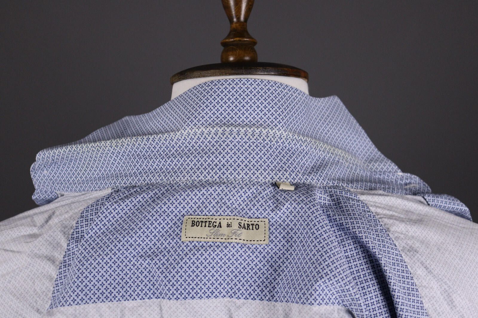 Designer Bottega del Sarto Slim Fit Blue Button Down Shirt Size 39 Size US M / EU 48-50 / 2 - 8 Thumbnail