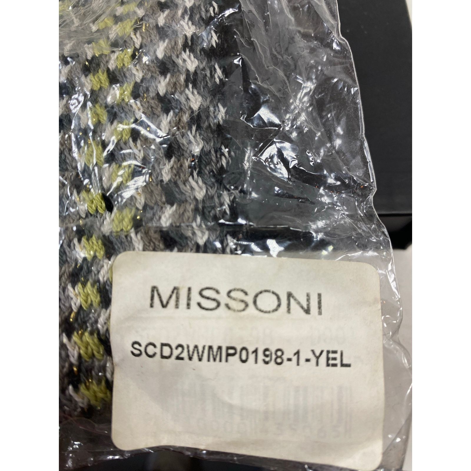 Missoni Missoni Knit Scarf w/ Lurex Black/Yellow/Gray NEW Size ONE SIZE - 3 Thumbnail