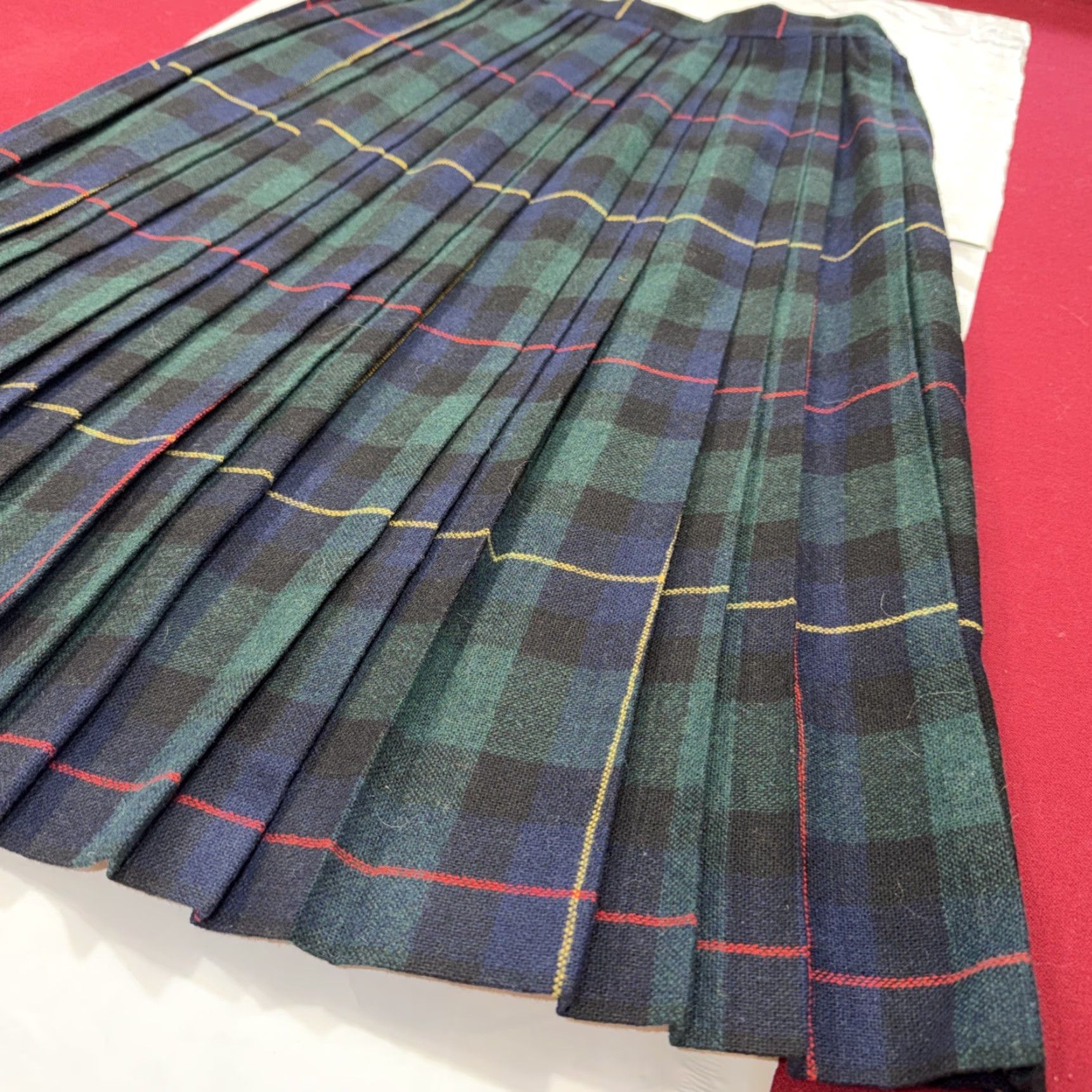 Vintage VINTAGE Present Co. PLAID Wool Midi SKIRT School Girl 11/12 Size 32" / US 10 / IT 46 - 4 Thumbnail