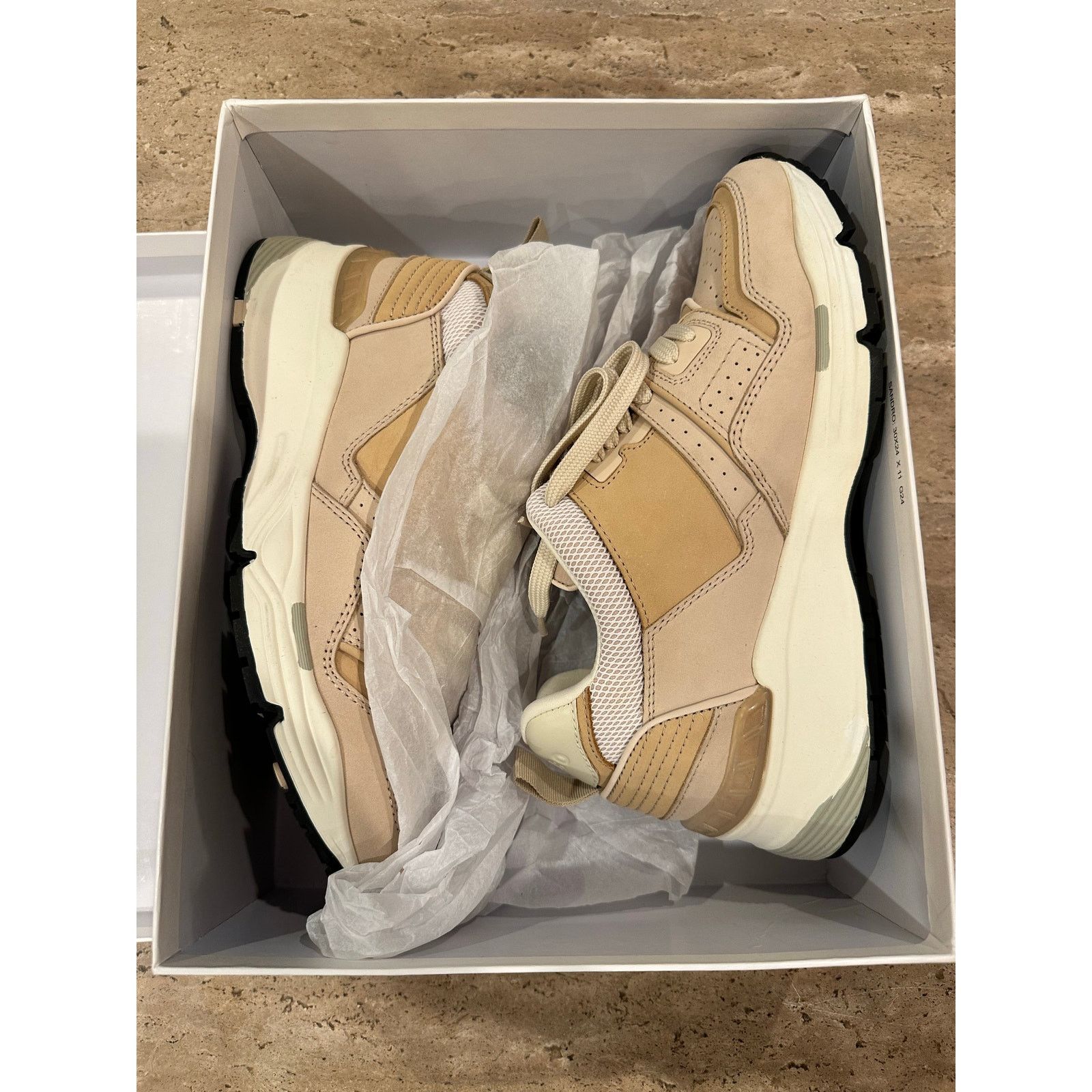 Sandro NEW in box Sandro Camel Mesh Nubuck + Leather Sneakers 39 Size US 8.5 / IT 38.5 - 4 Thumbnail