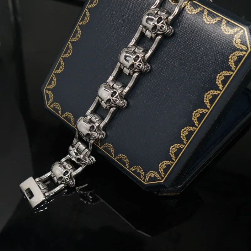 Japanese Brand × Vintage Skull Motorcycle Punk Bracelet Titanium Steel Size ONE SIZE - 5 Thumbnail
