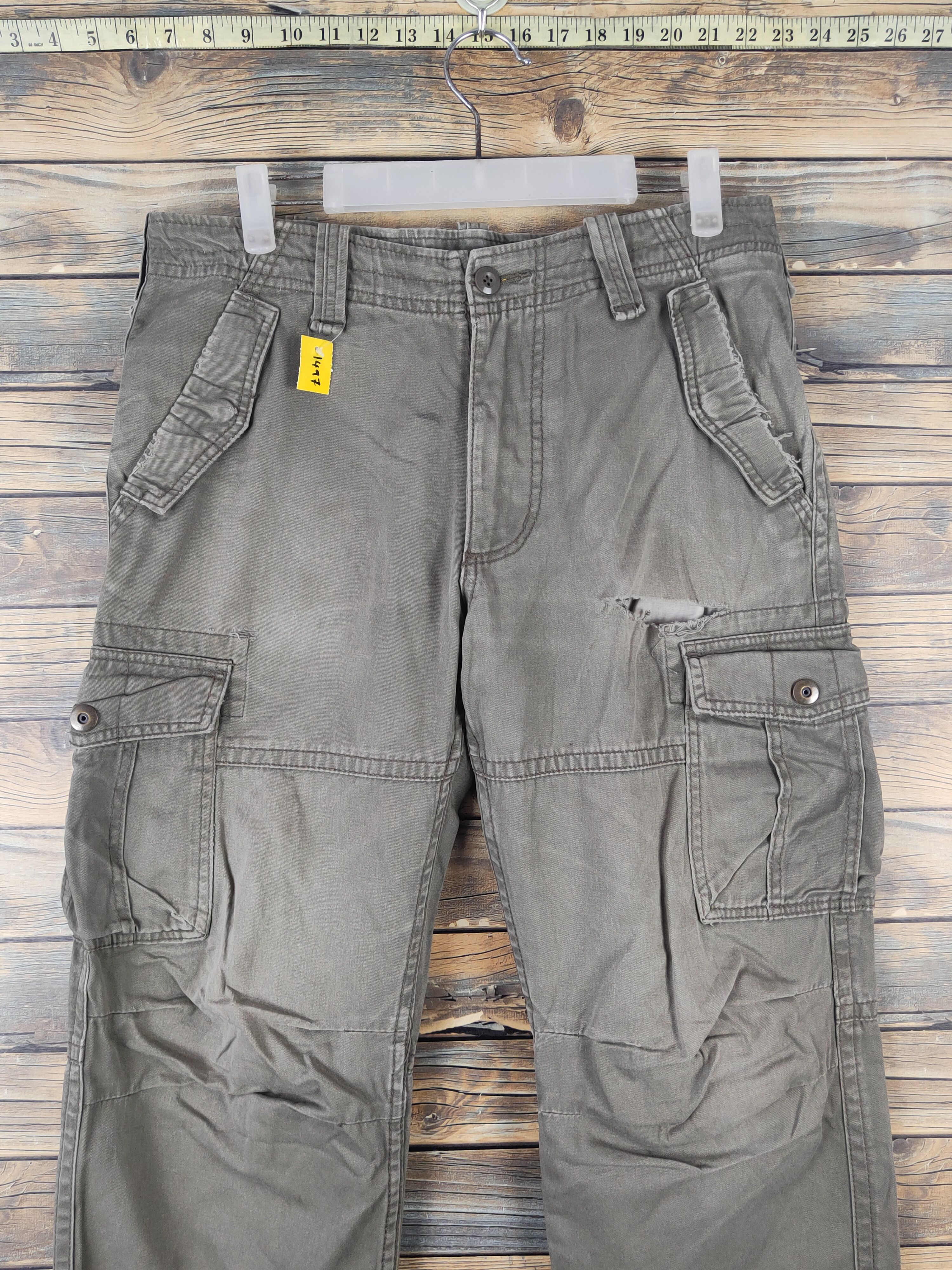 Japanese Brand DL Villand Olive Multipocket Tactical Cargo Pants #1497 Size US 32 / EU 48 - 2 Thumbnail