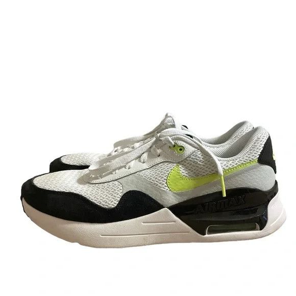 image of Nike Air Max Systm Mens White, Black And Green Sneakers (Size 9)