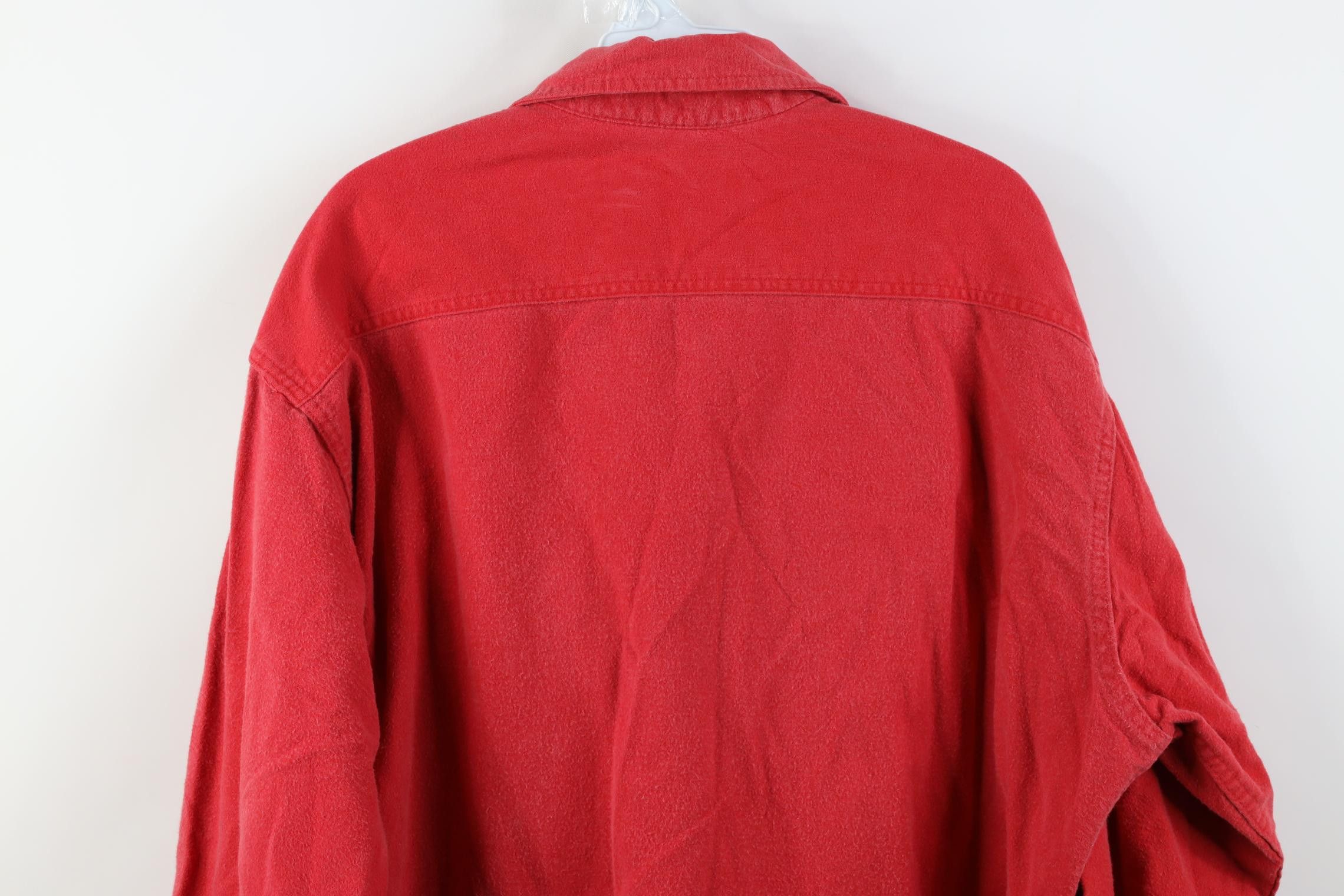Vintage Vintage 70s Streetwear Chamois Cloth Button Shirt Red Size US XL / EU 56 / 4 - 11 Thumbnail