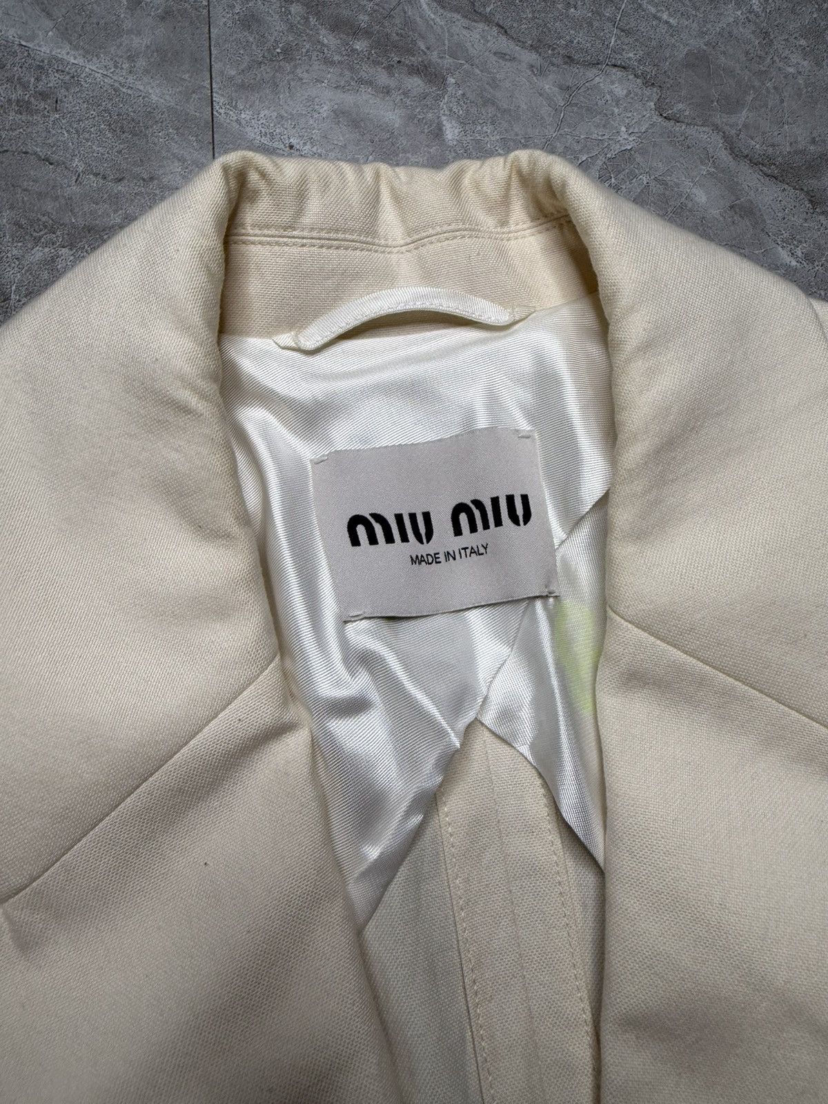 Miu Miu Miu-miu Single Breasted Canvas Logo Jacket Size XS / US 0-2 / IT 36-38 - 15 Thumbnail
