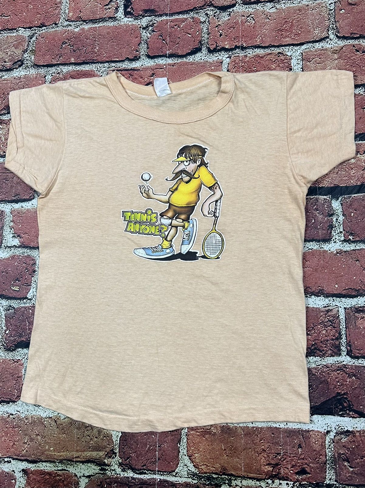 Vintage True Vintage 70s/80s Tennis Anyone Cartoon Tee Single Stitch Size US M / EU 48-50 / 2 - 6 Thumbnail