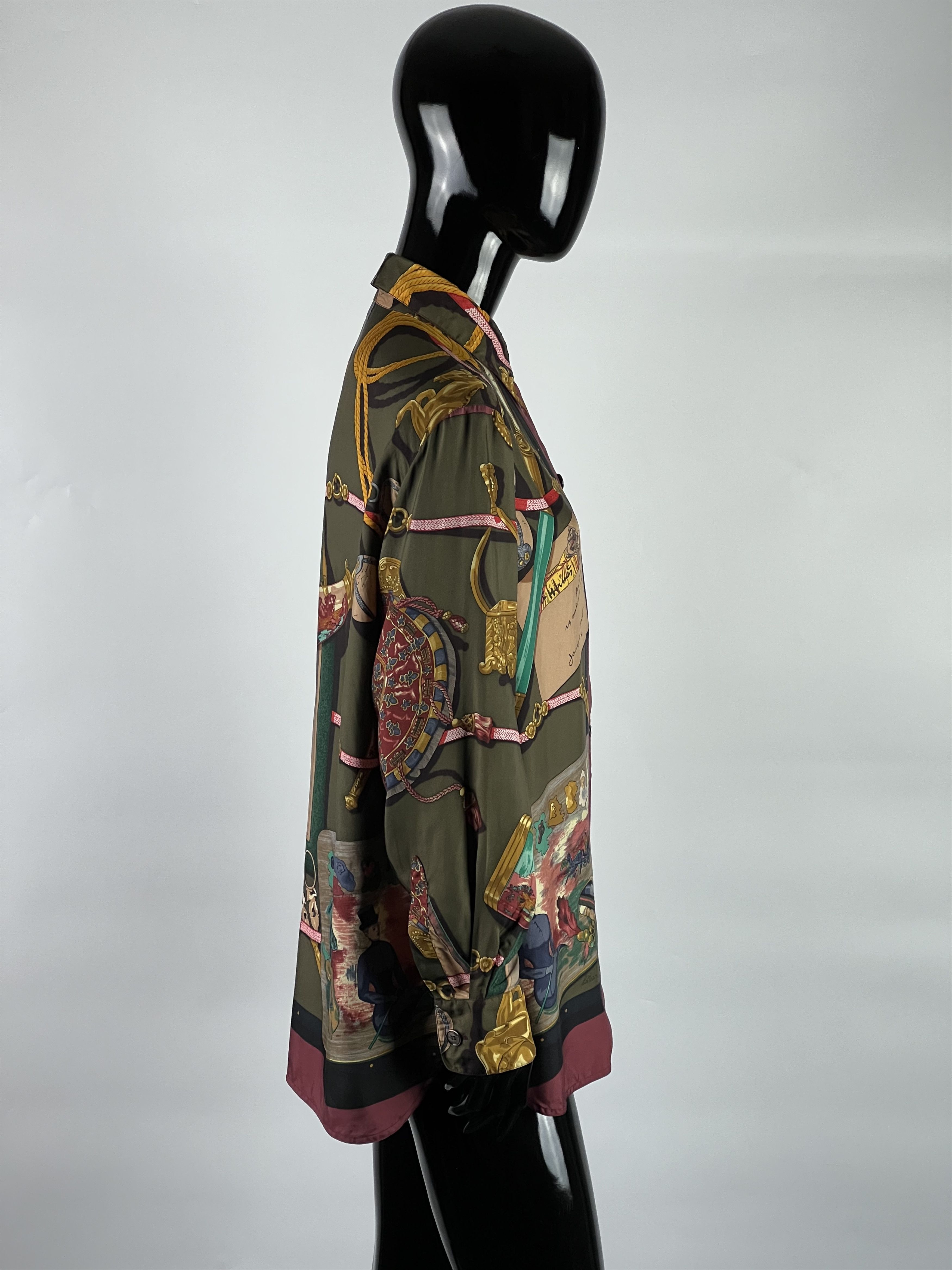 Hermes Hermès Ultra Rare Vintage Silk Button Up Shirt Size 40 Size M / US 6-8 / IT 42-44 - 2 Thumbnail