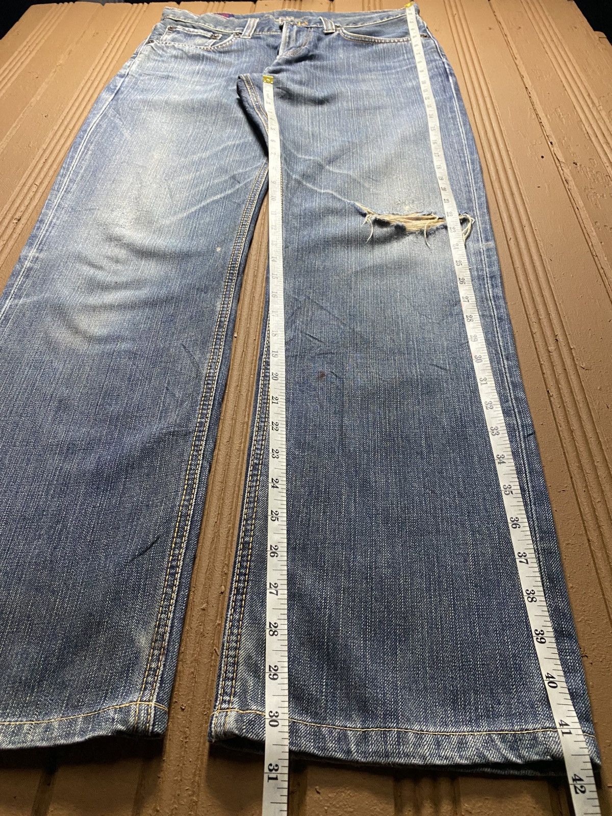 Japanese Brand Vintage Edwin 503 Premium Japan Distressed Loose Jeans Size US 32 / EU 48 - 15 Thumbnail