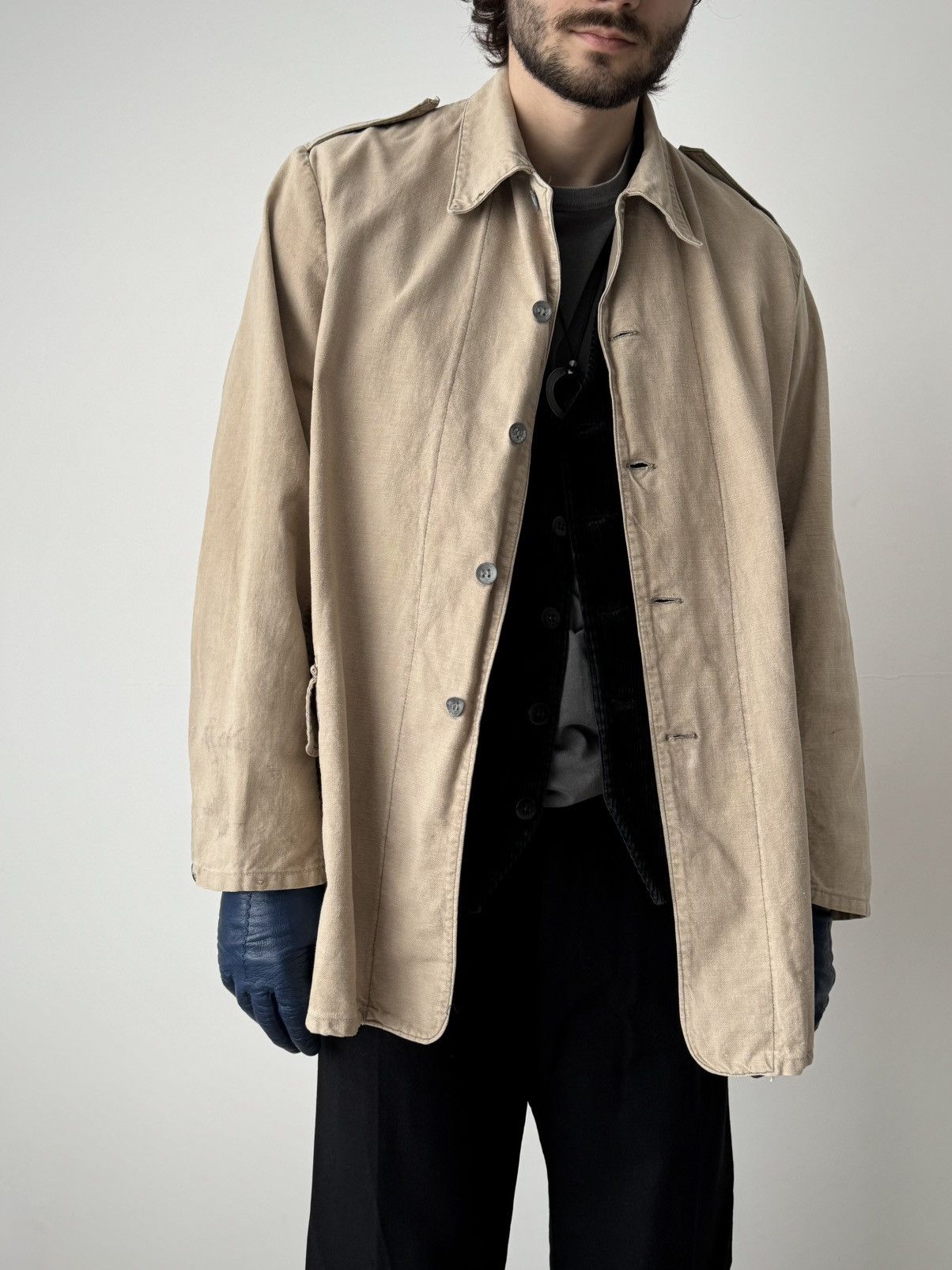 Vintage Vintage 1940s Swedish Army M39 Work Jacket Size US L / EU 52-54 / 3 - 2 Thumbnail