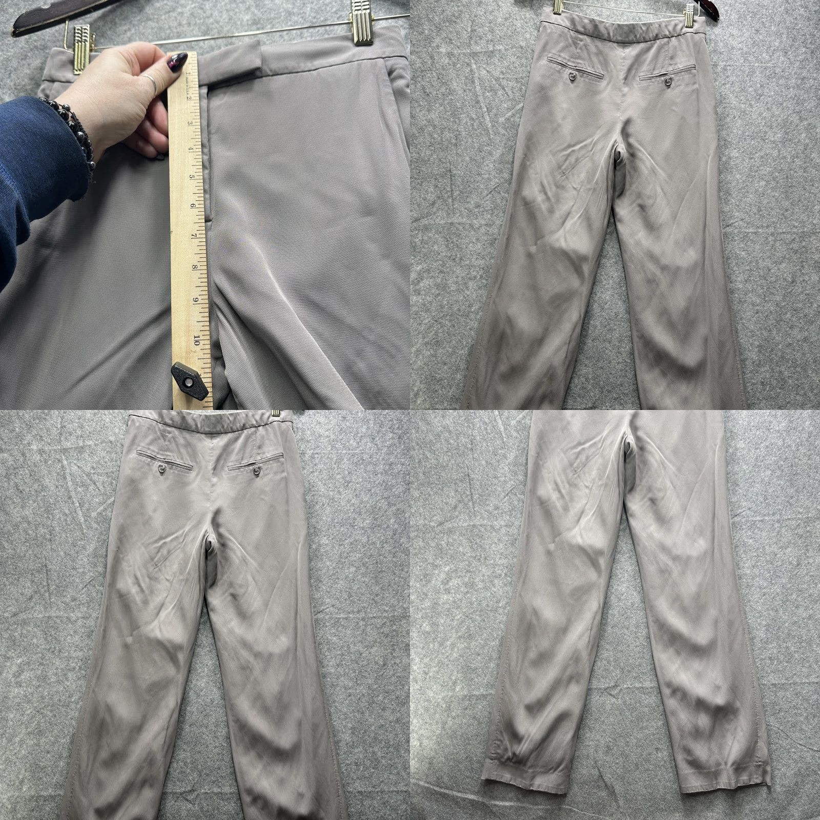 Reiss Reiss Karmine Pants Womens 2 Gray Straight Leg Dress Trousers Lined Stretch Size 26" / US 2 / IT 38 - 10 Thumbnail