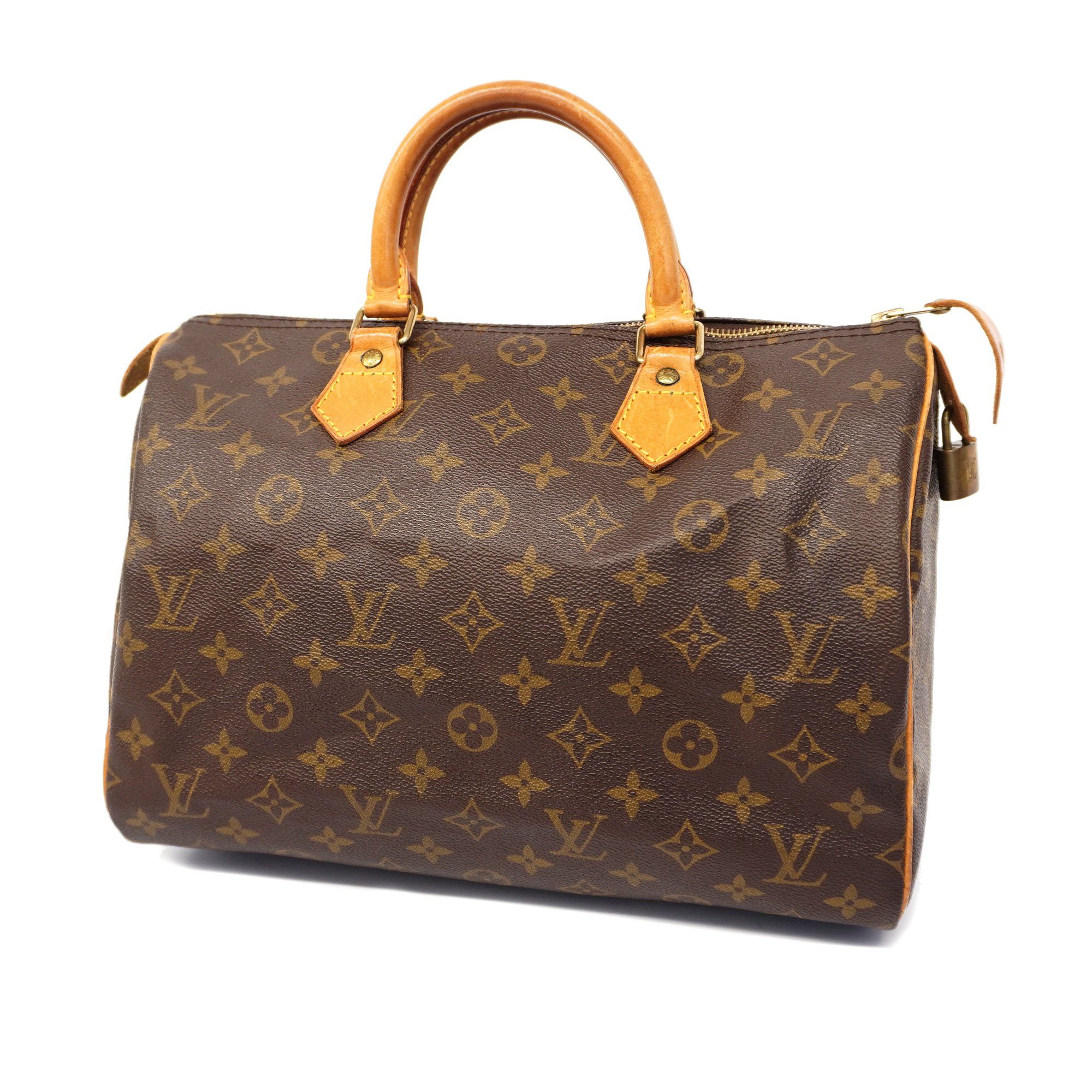 Auth Louis Vuitton Monogram Speedy 30 Hand Bag Boston Bag M41108 Used