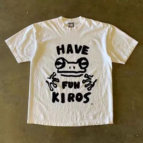 Japanese Brand × Vintage White retro fun frog print t-shirt Size US M / EU 48-50 / 2 - 3 Thumbnail