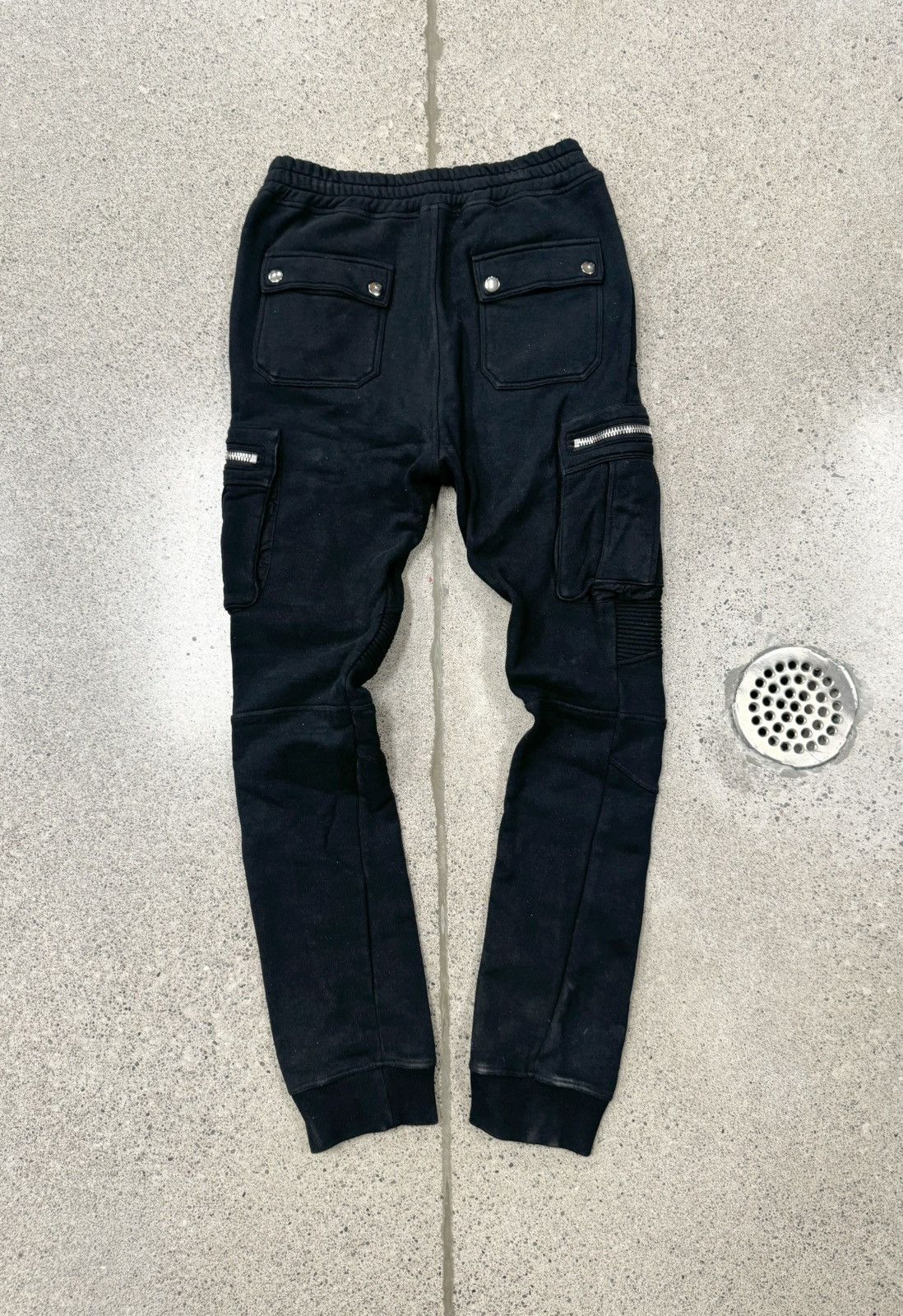 Balmain Balmain Decarnin Era Black Cotton ‘Biker’ Sweatpants Size US 30 / EU 46 - 4 Thumbnail