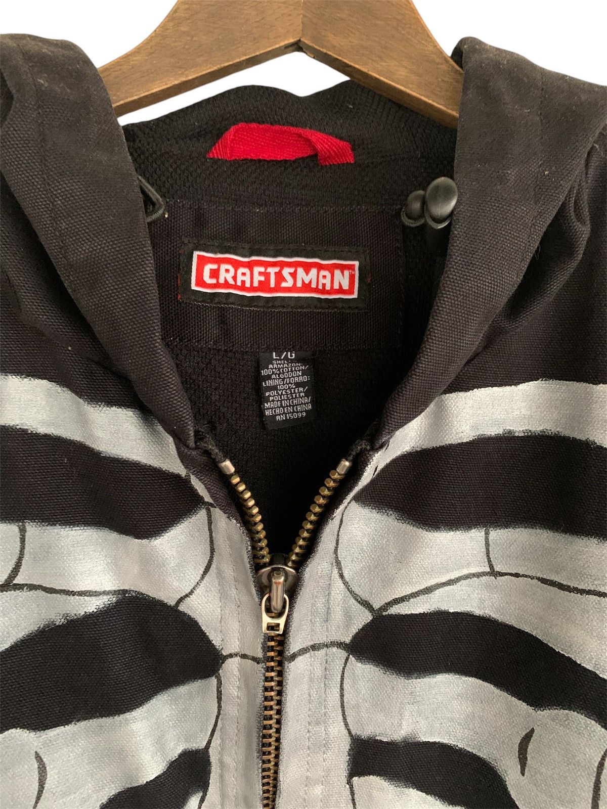 Craftsman × Vintage Vintage Craftsman Skeleton Hooded Jacket Custom Paint Size US L / EU 52-54 / 3 - 6 Thumbnail