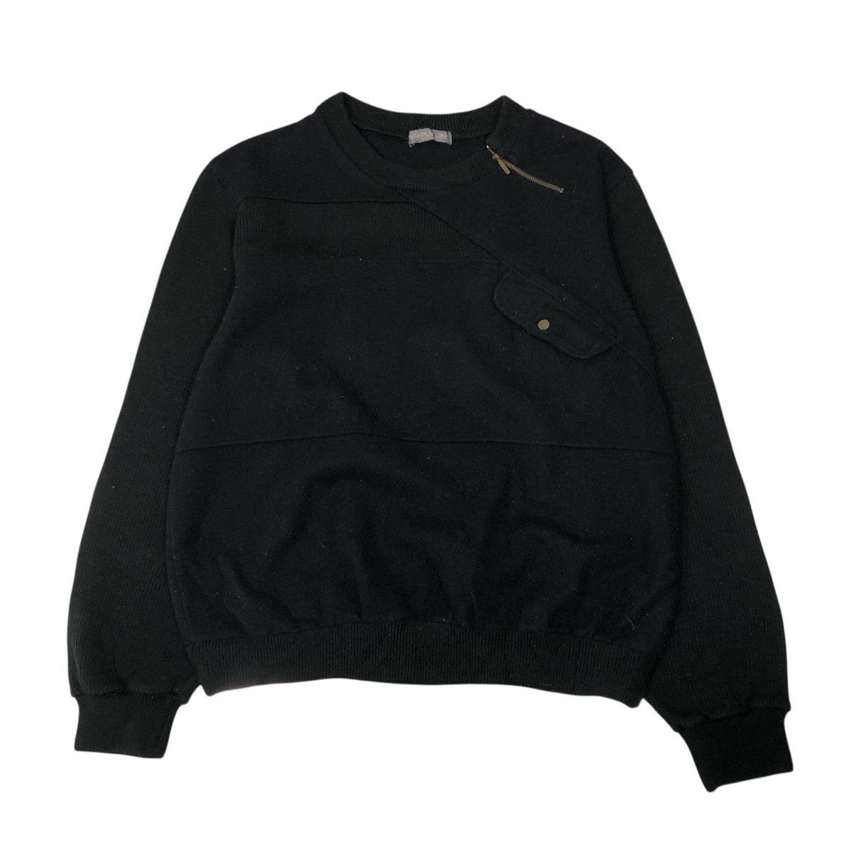 Issey Miyake 📌Vintage Sweatshirt Rich Black Asymmetrical Simple Life Size US M / EU 48-50 / 2 - 1 Thumbnail