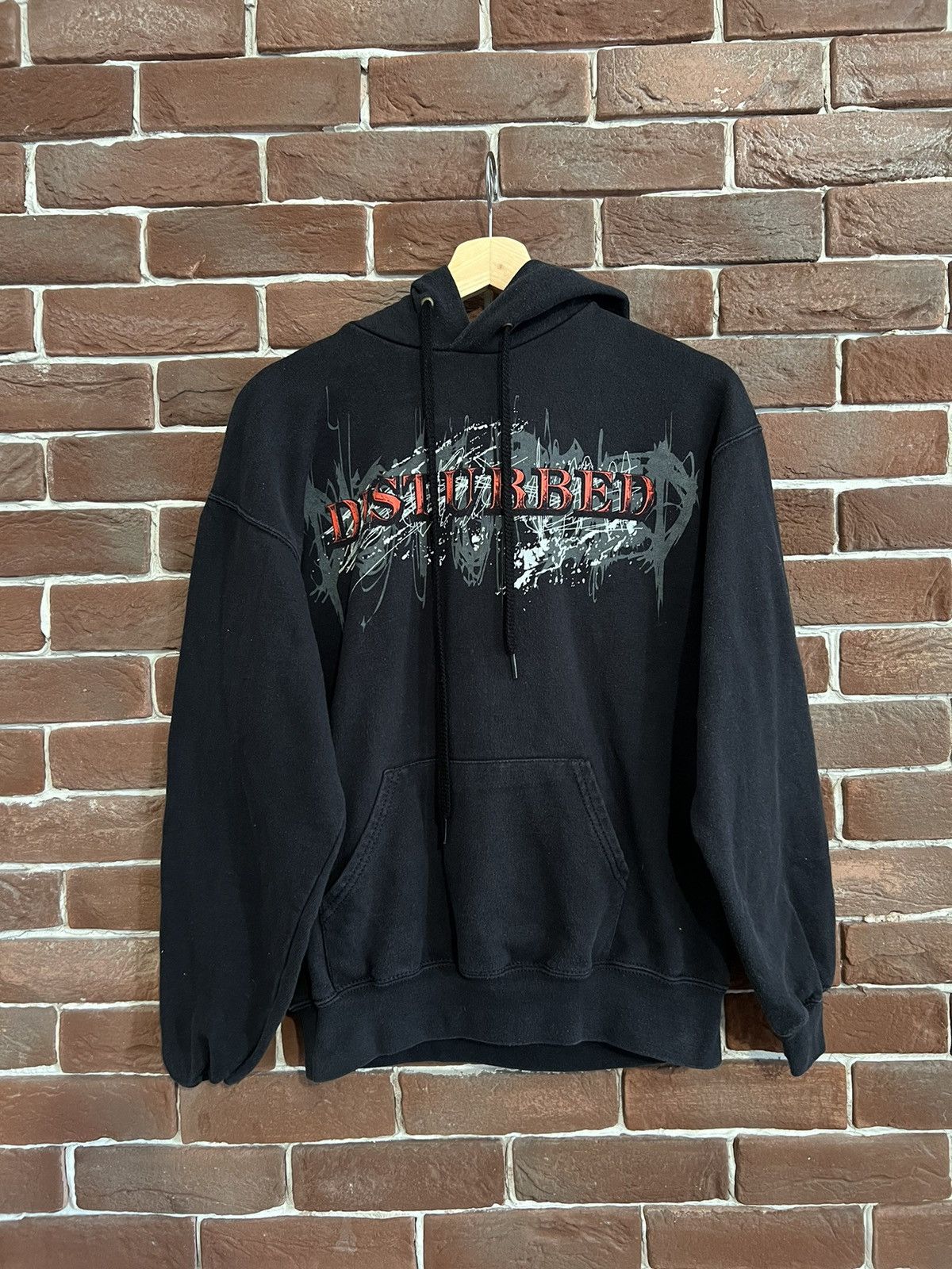 Band Tees Rare 00s VINTAGE Y2K DISTURBED ASYLUM BLACK HOODIE M Black Size US M / EU 48-50 / 2 - 2 Thumbnail