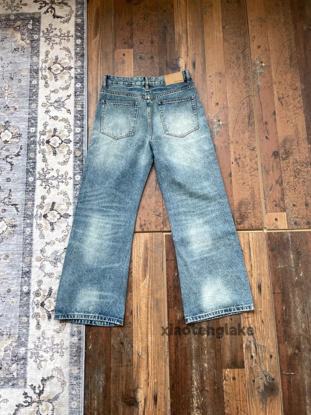 Jean zx washed faded loose baggy wide Leg flared jeans Size US 32 / EU 48 - 4 Thumbnail